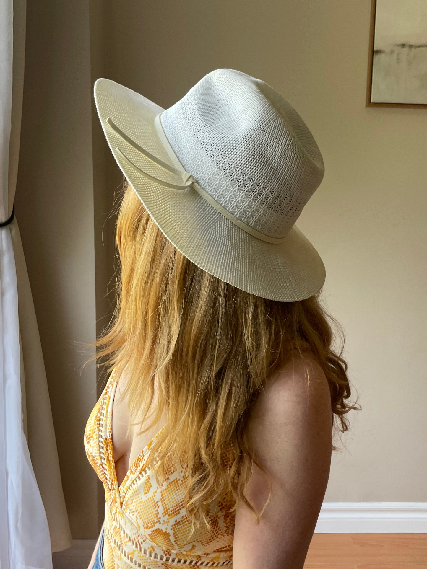 Ivory Structured Woven Sun Hat