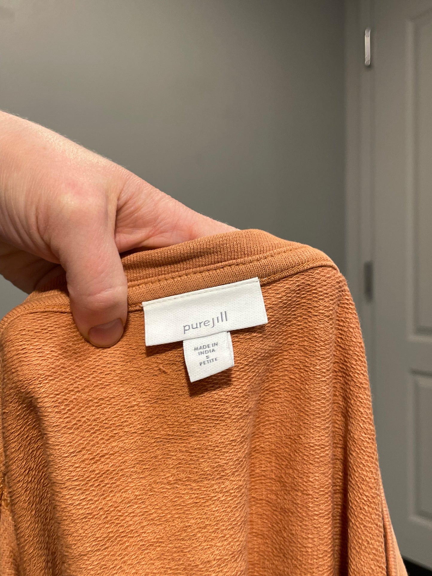 Pure Jill Burnt Orange Cotton Balloon Sleeve Top – Petite Small