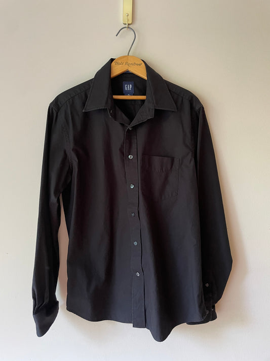 GAP Black 100% Cotton Premium Fitted Button-Up Shirt – Size Medium (Unisex)