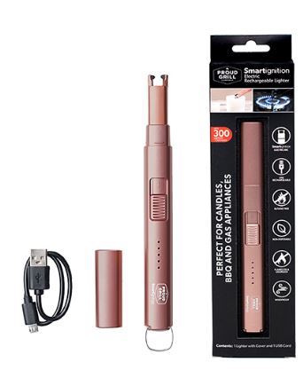 Rechargeable USB SmartIgnition Eco-Friendly Candle & Home Electric Lighter - Rose Gold