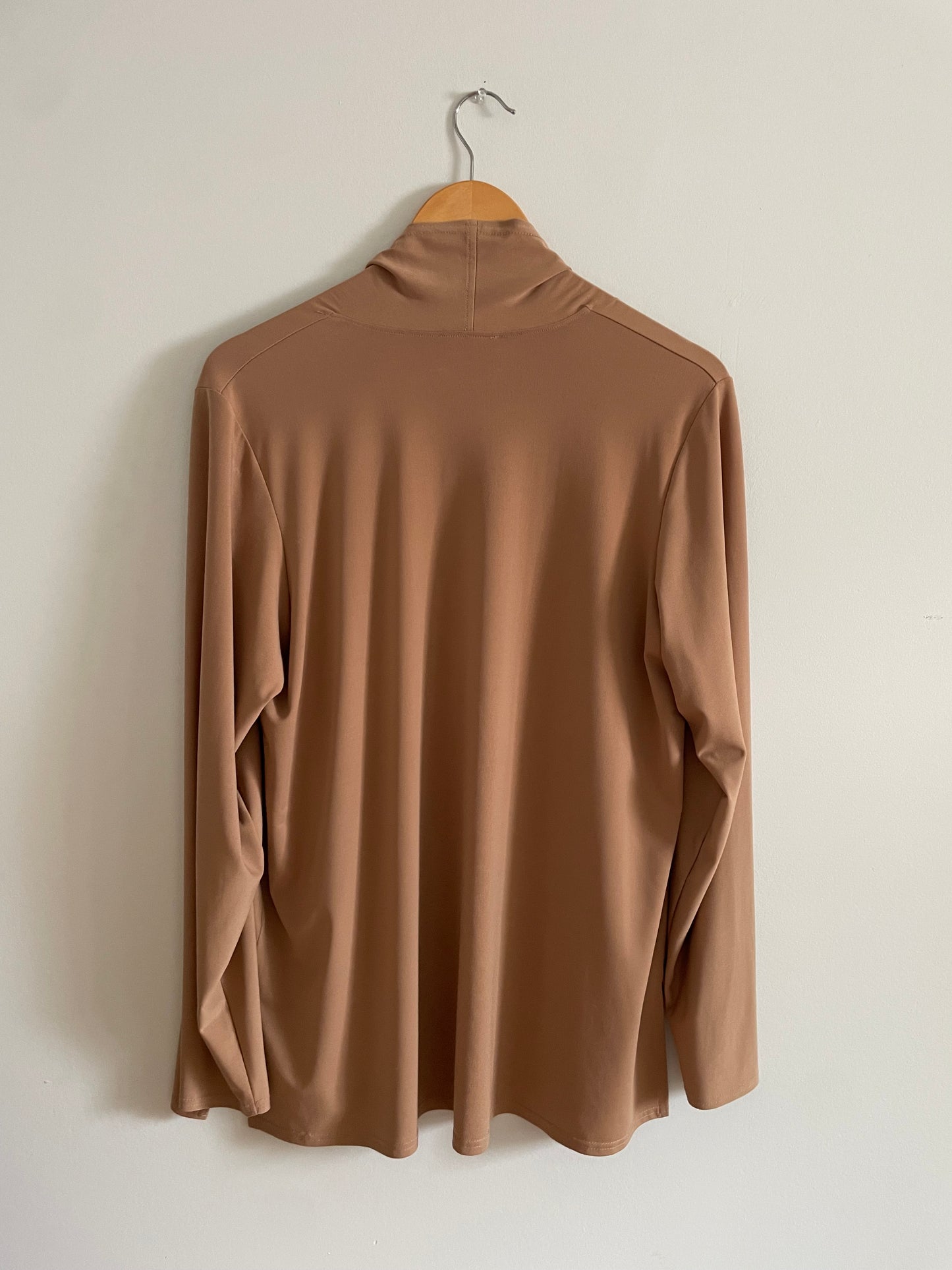 Linda Lundström Basics Camel Open Front Cardigan – Size 12 (Made in Canada)