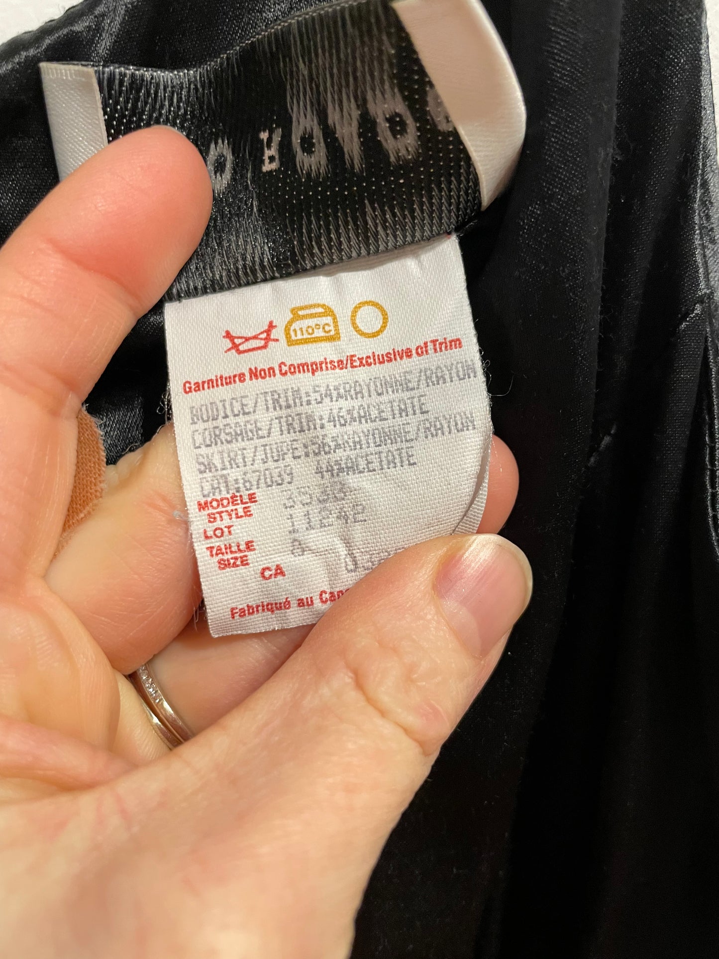 TWO ROADS Vintage Black Satin Dress – Size Small (Made in Canada)