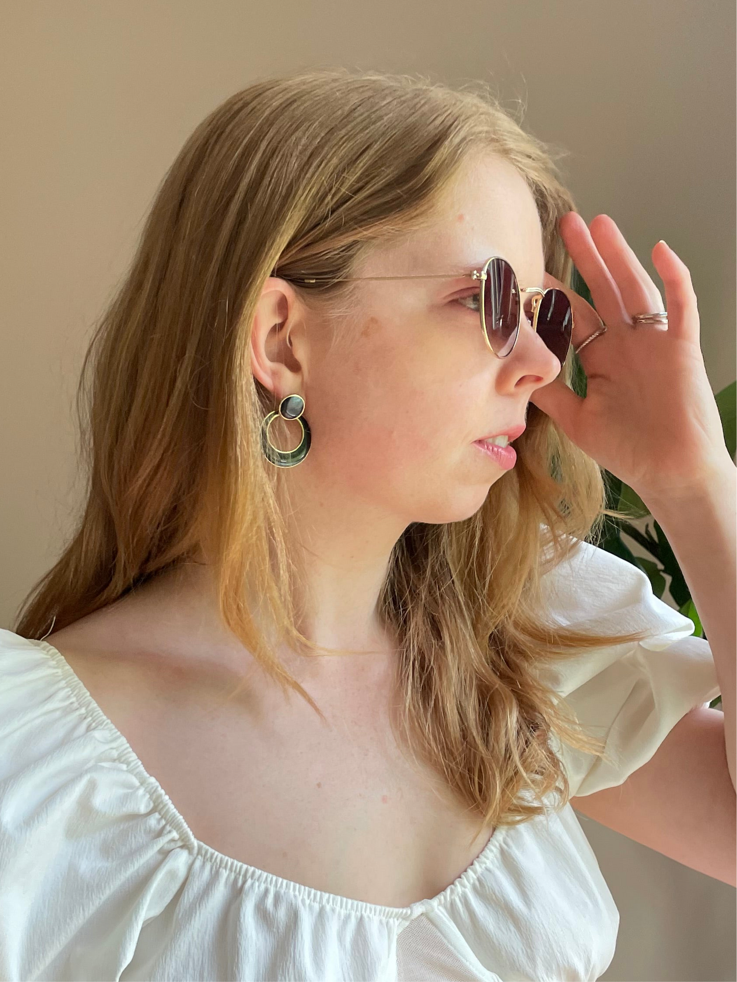 Vintage Black and Gold Statement Hoop Earrings