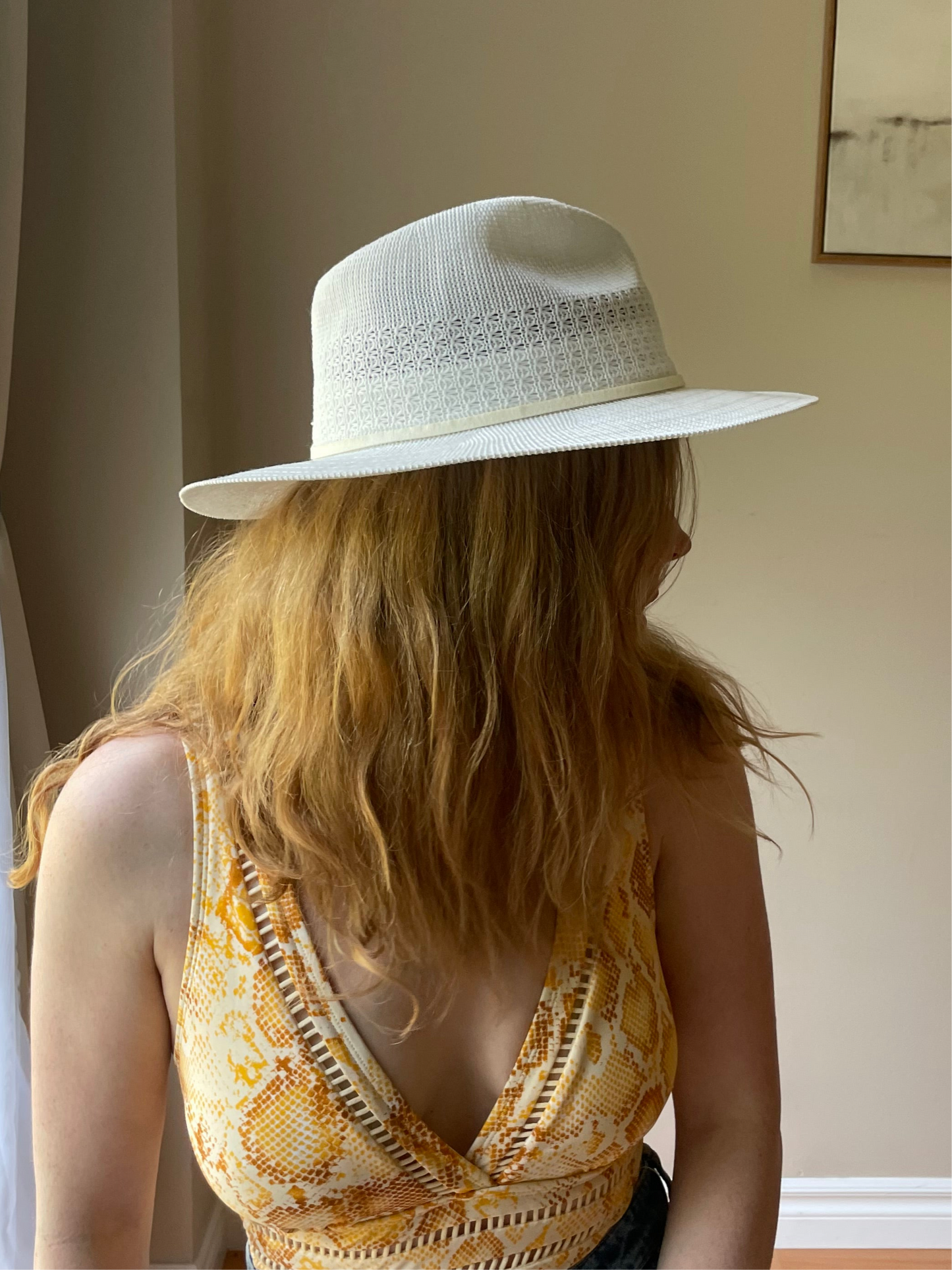 Ivory Structured Woven Sun Hat