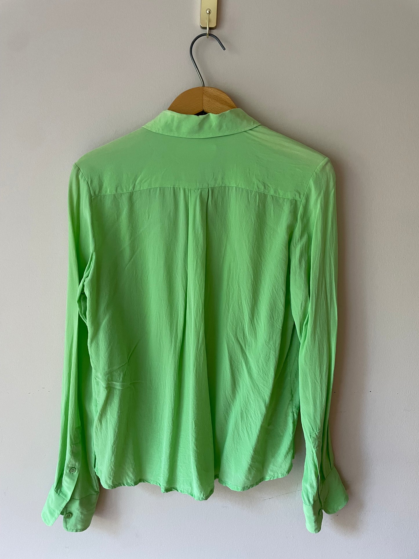 Joe Fresh Green 100% Silk Button-Up Blouse – Size Small