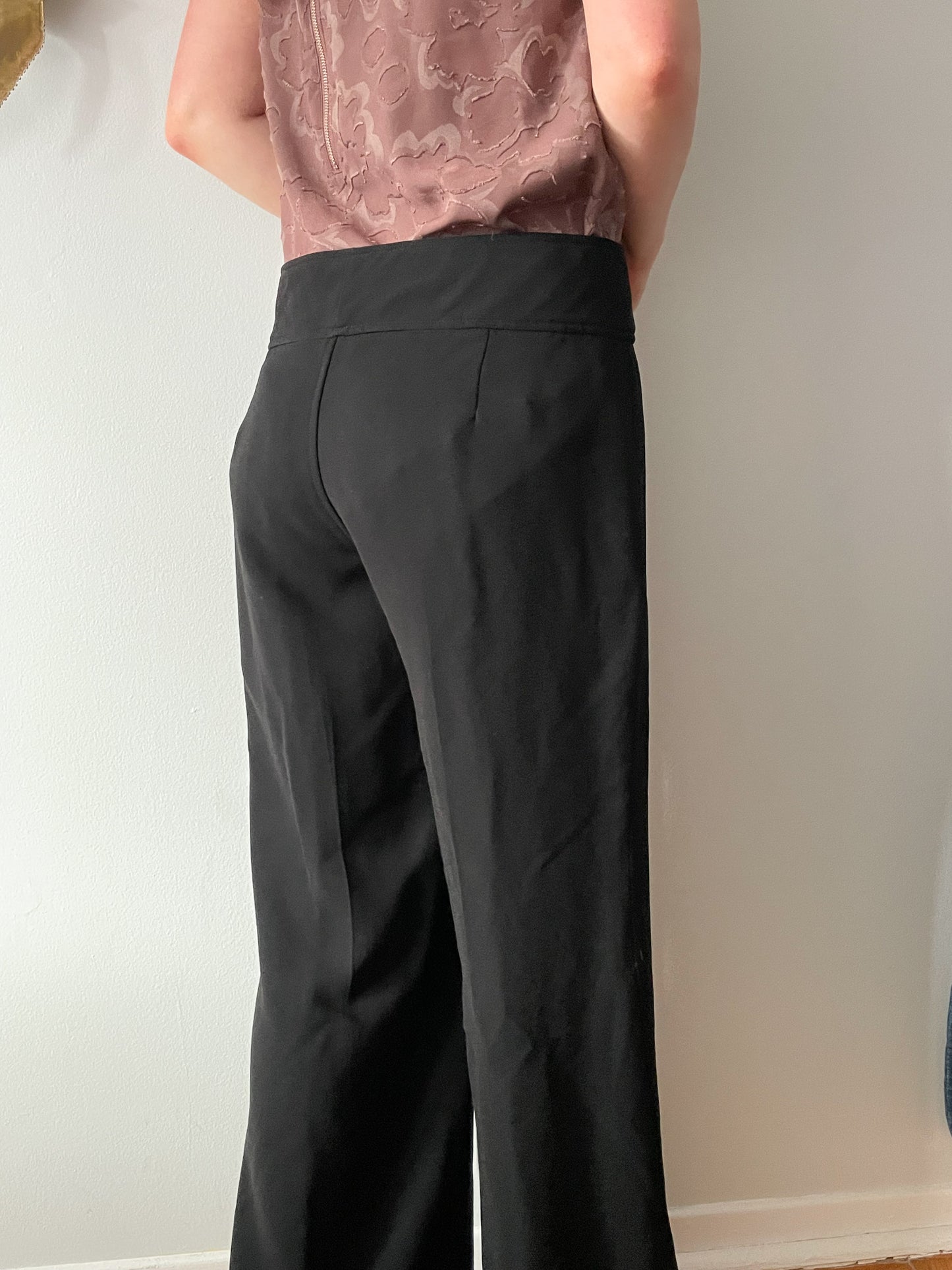 Banana Republic Black High Rise Straight Leg Stretch Trouser Pants - Size 12