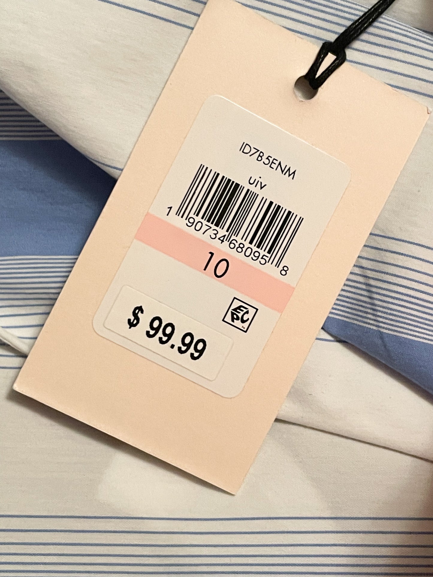 Ivanka Trump Blue & White Striped Fit-and-Flare Wrap Dress NWT - Size 10