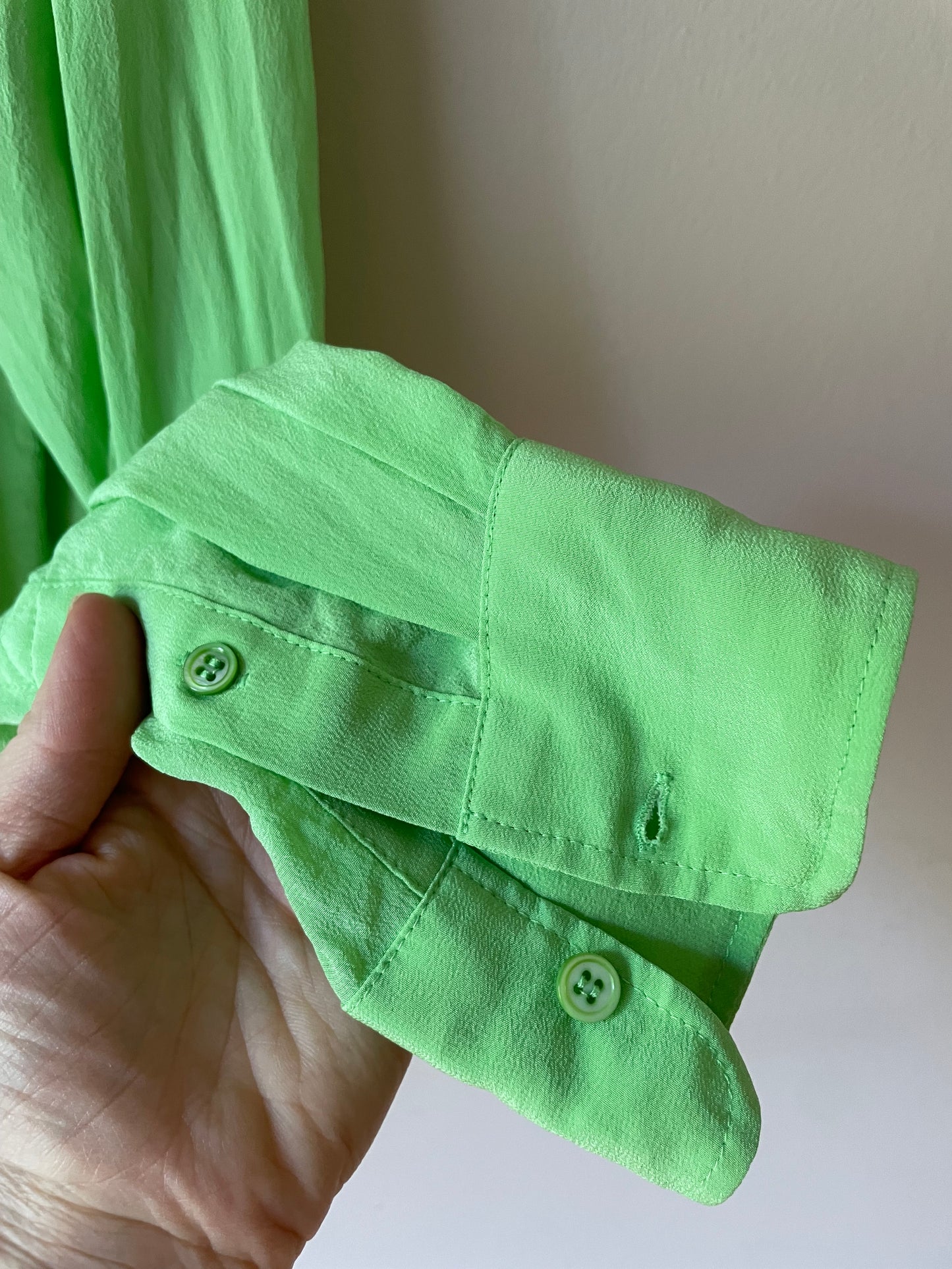 Joe Fresh Green 100% Silk Button-Up Blouse – Size Small