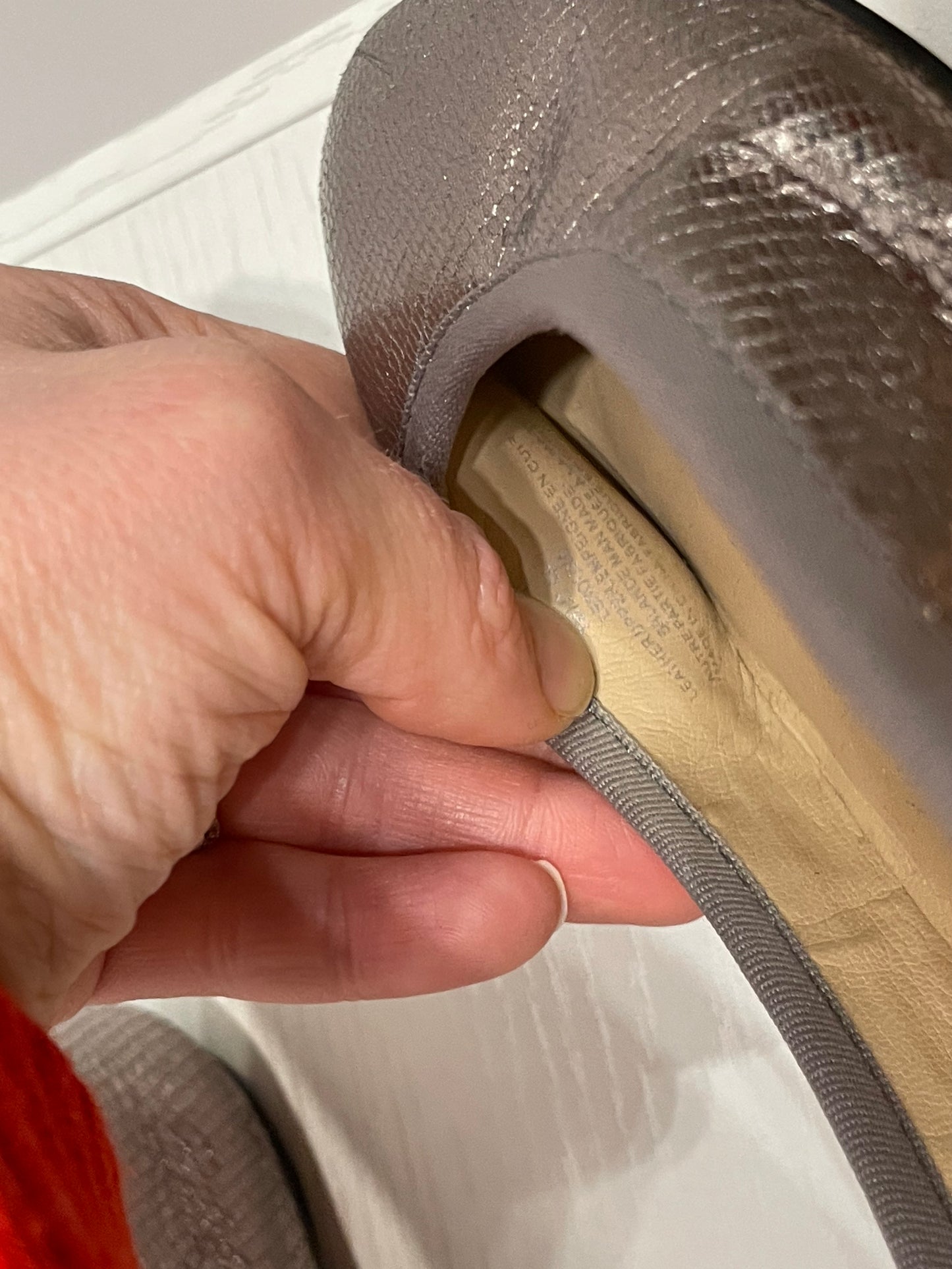 Karl Lagerfeld Paris Metallic Taupe Ballet Flats – Size 7