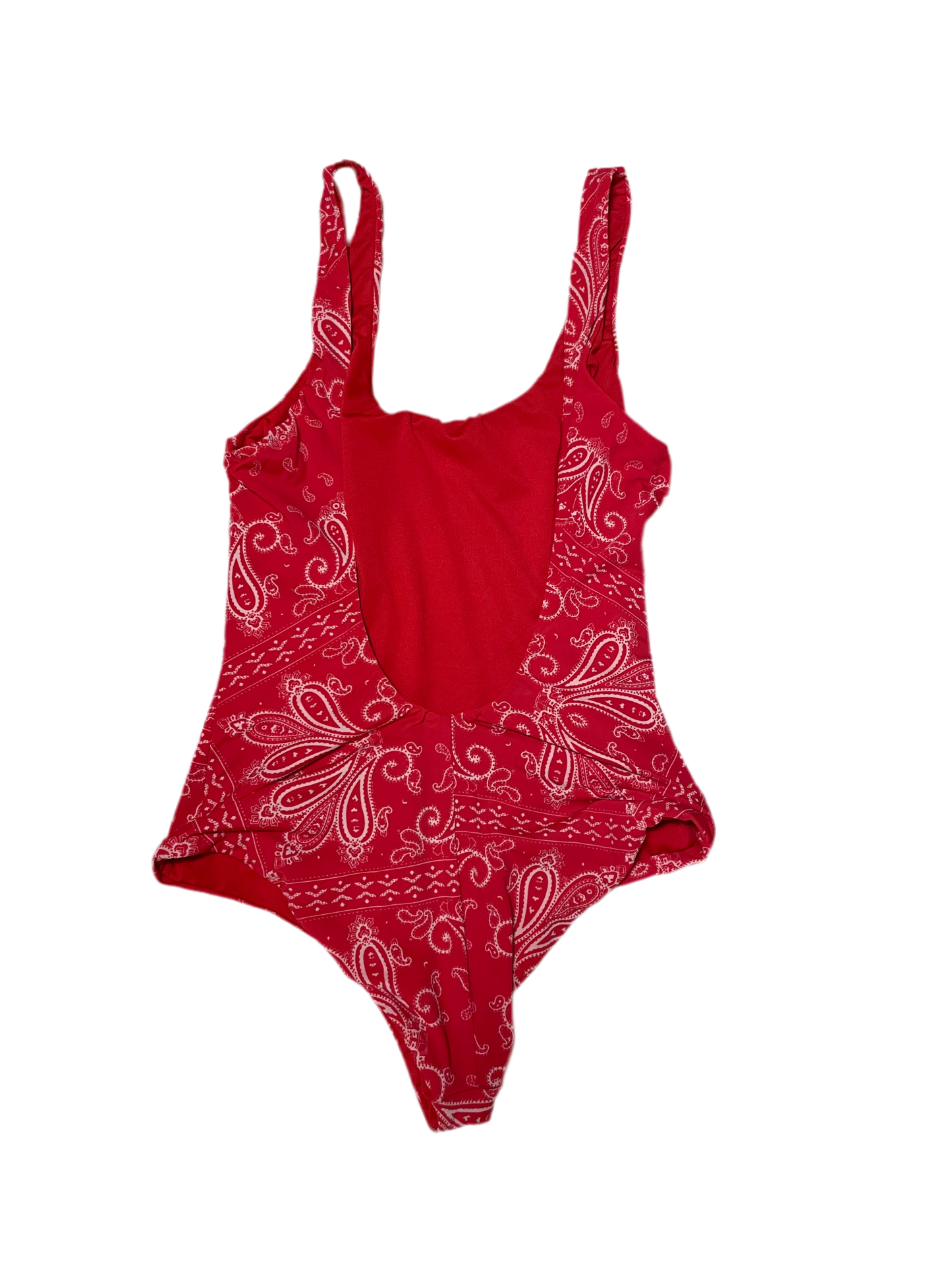 Red Bandana Print One-Piece Bodysuit or Swimsuit – Size Small/Medium