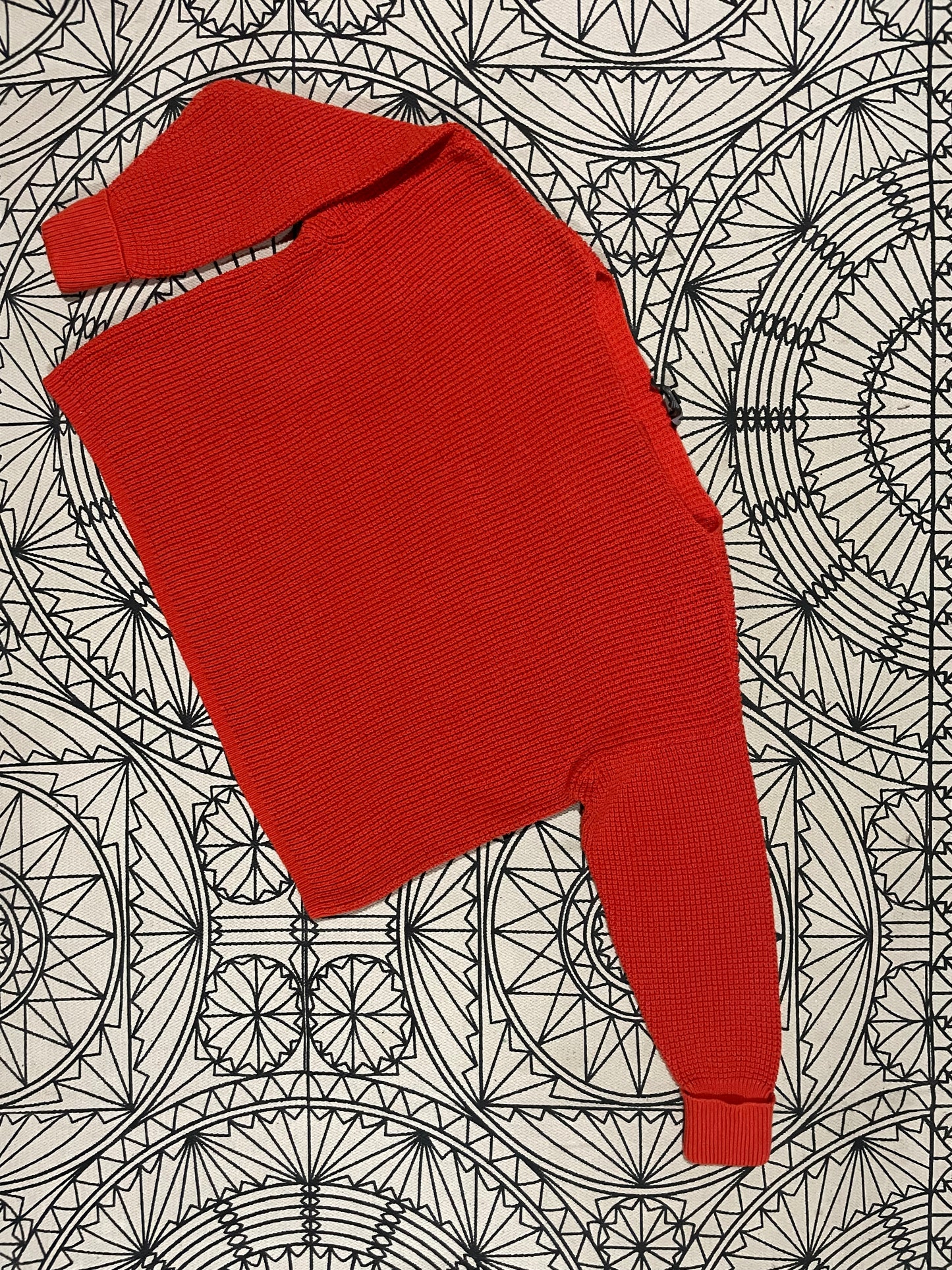 French Connection Red-Orange 100% Cotton Boxy Sweater – XS/S/M