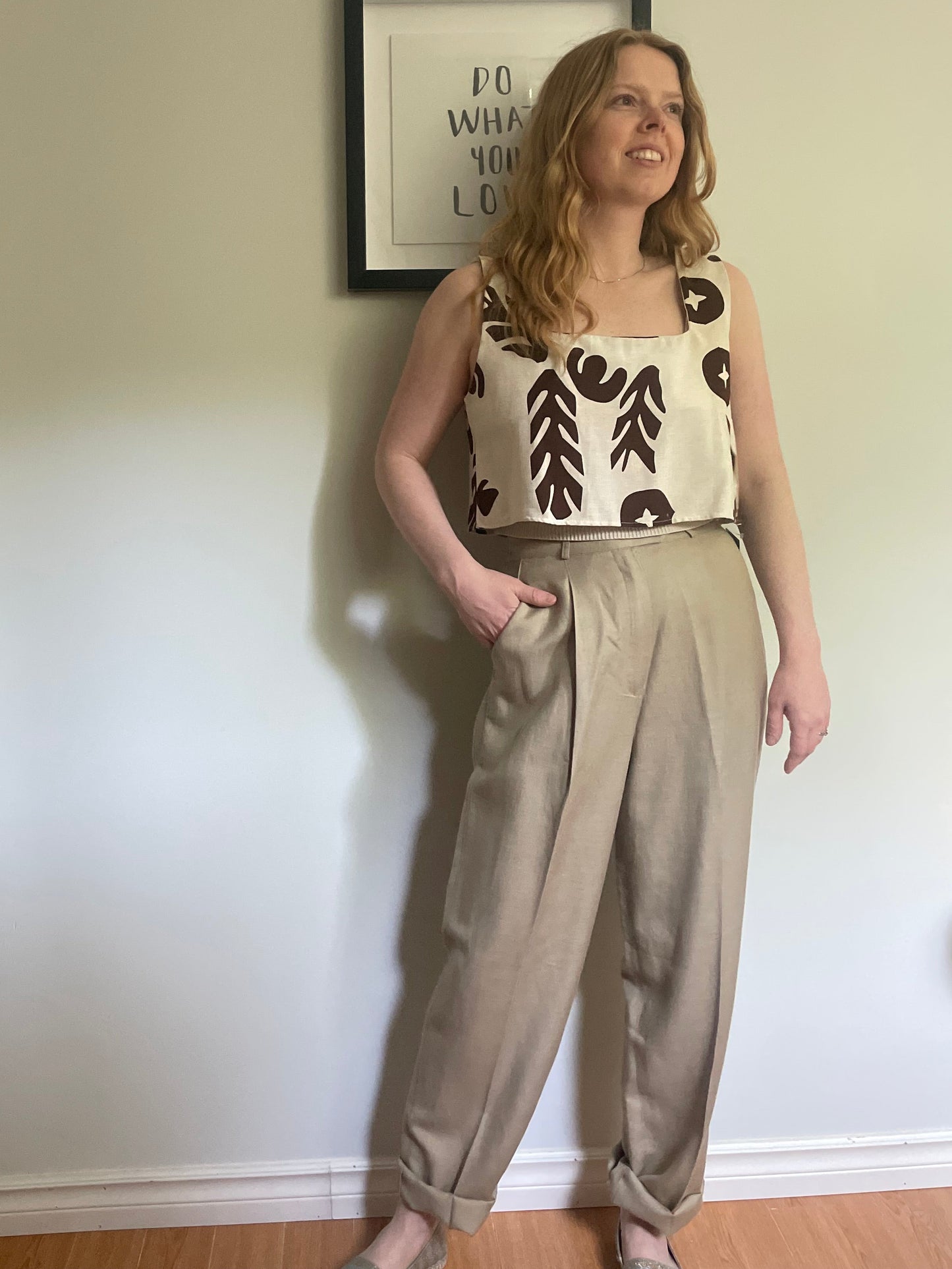 Nygård Collection Beige Linen Blend Pleated Trousers – High Rise – Size 8 (Fits XS/S)