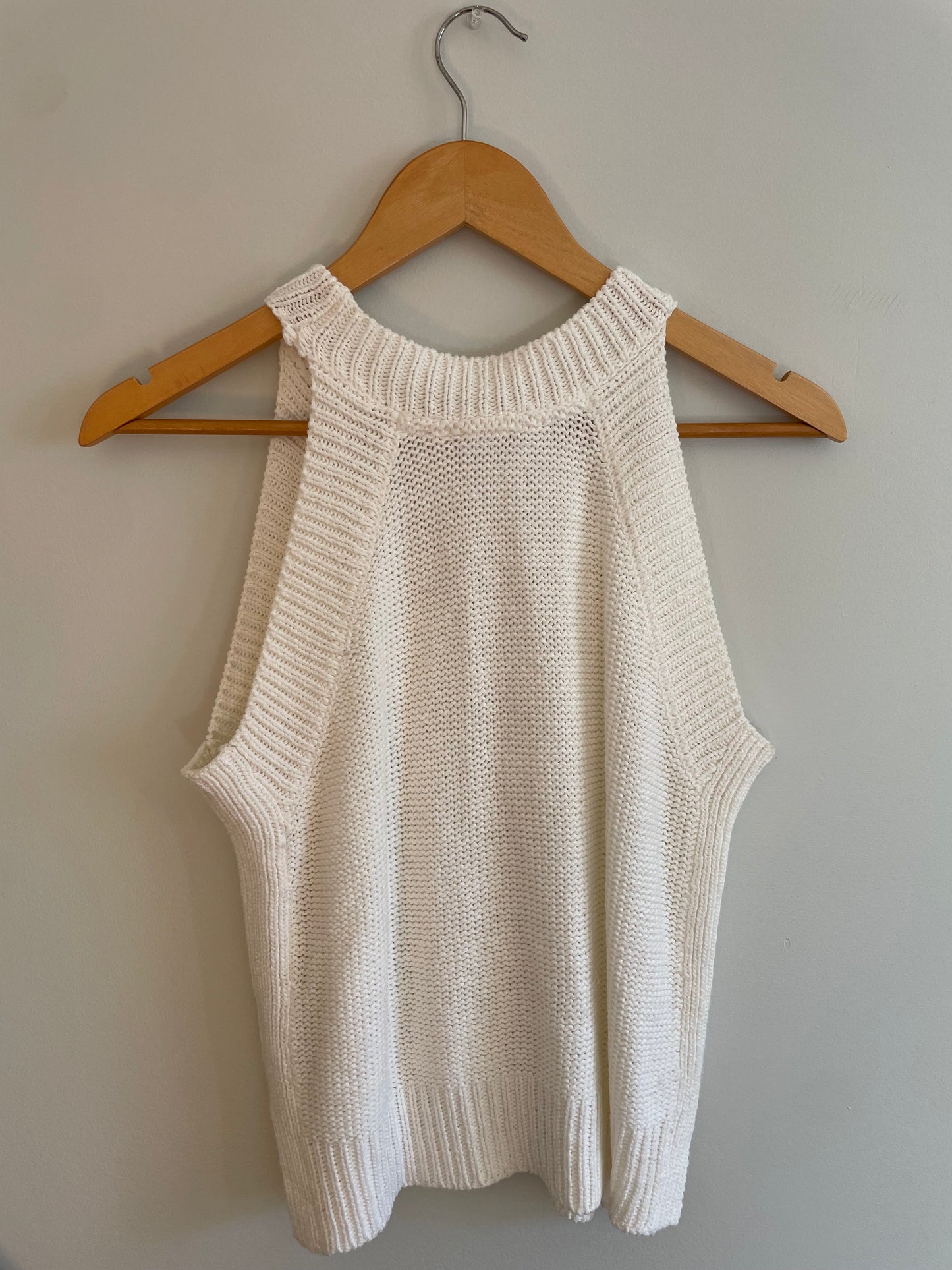 RETROD Ivory Knit Sleeveless Sweater Tank – Medium