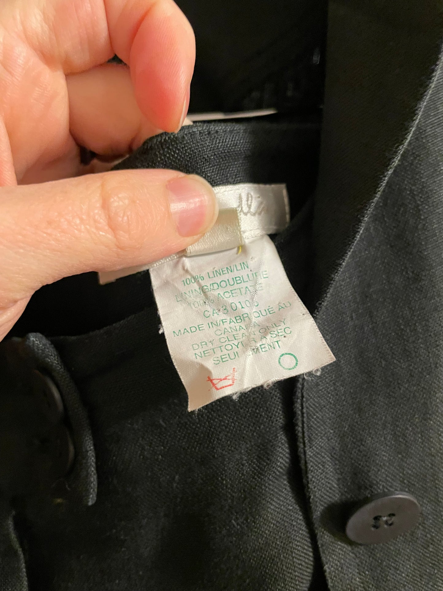 David Findlay 100% Linen Black Wide-Leg Pant Suit – Made in Canada – Size 12