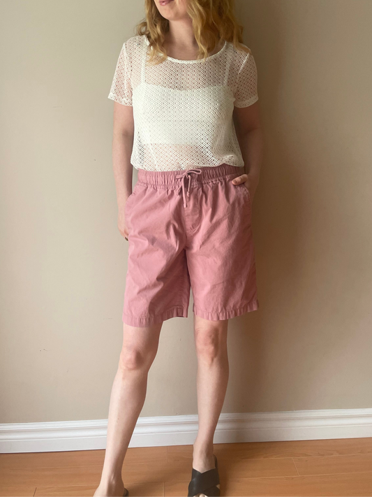 Banana Republic Dusty Rose Cotton-Blend Pull-On Shorts – Medium
