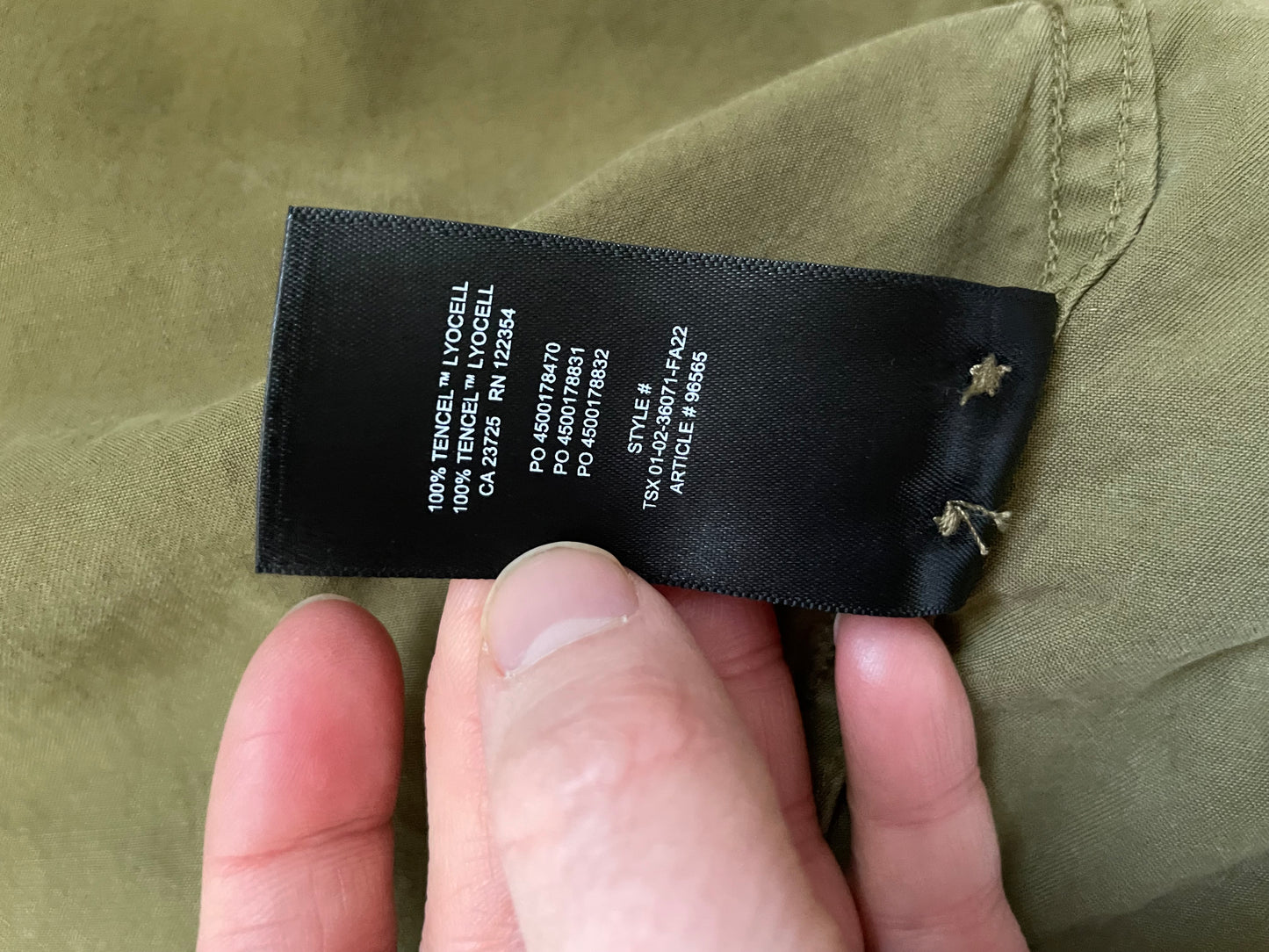 Babaton Olive Green 100% TENCEL Lyocell Utility Button-Up Top - XS/Small