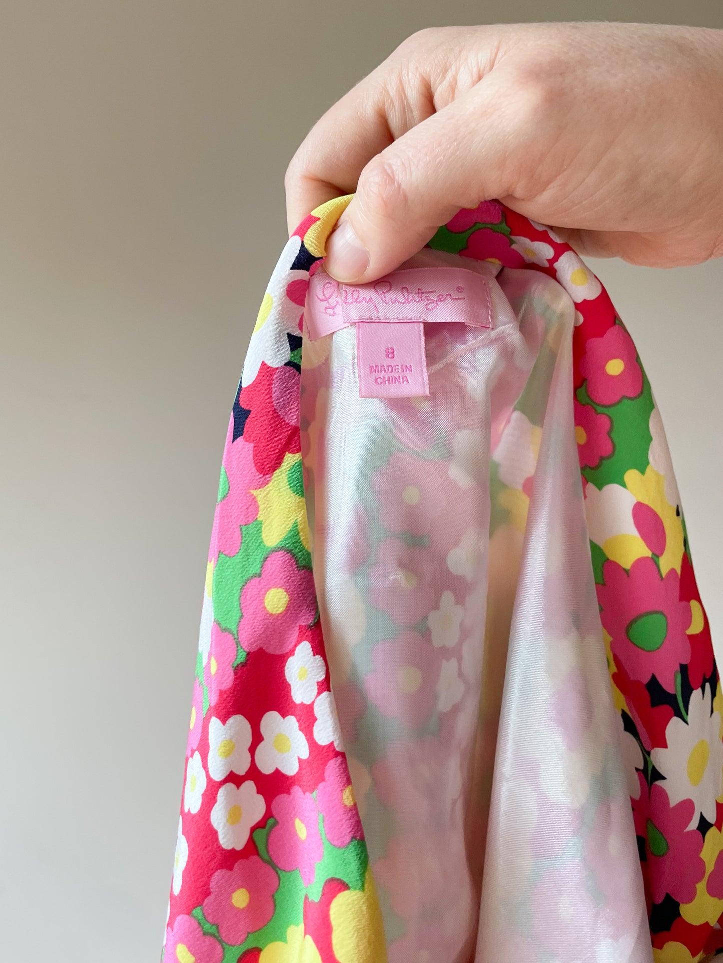 Lily Pulitzer Red Retro Floral Silk One Shoulder Bow Top - Size 8
