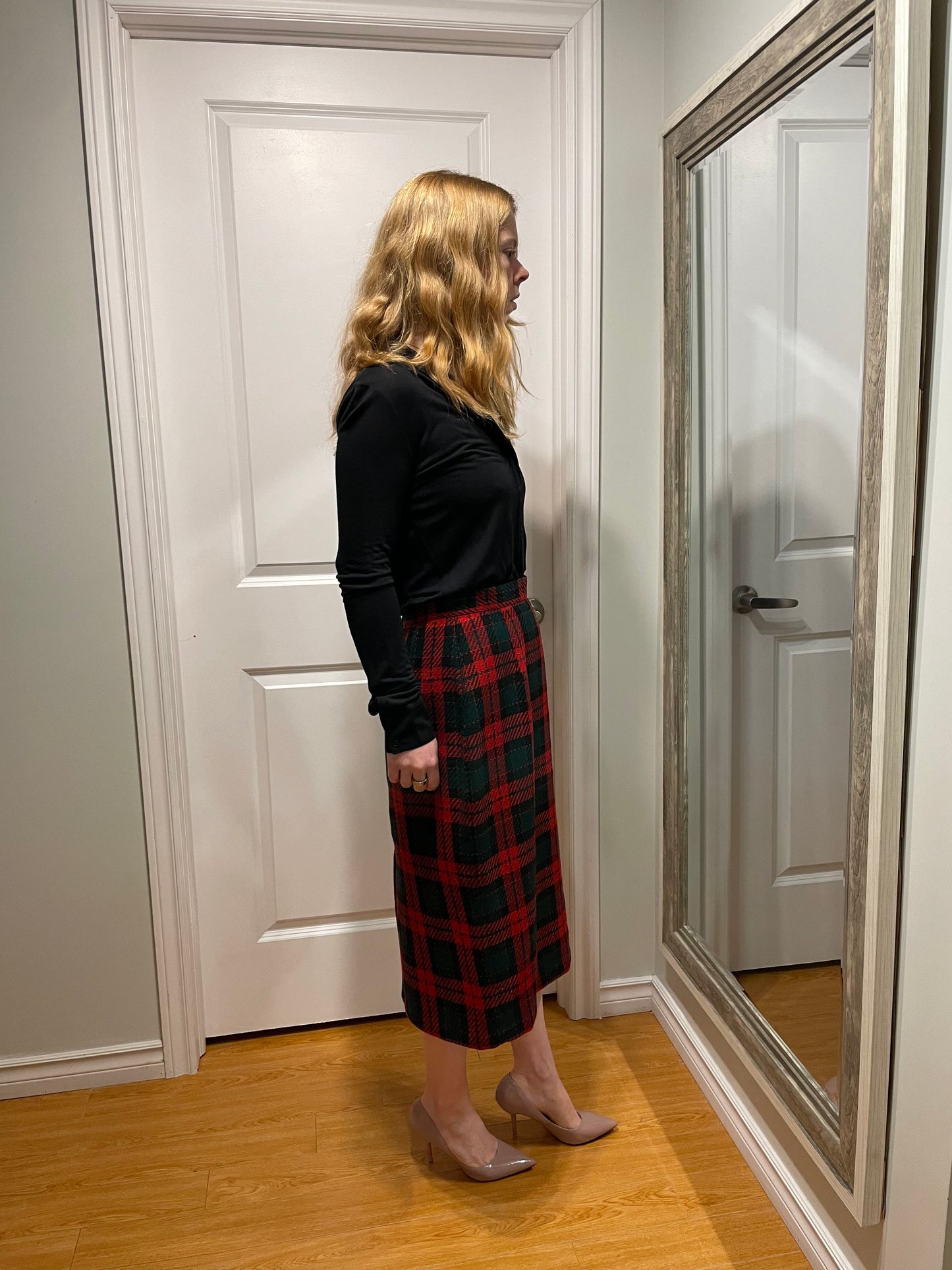 Fine Collection Black Collared Modal Silk Long Sleeve Top - Small