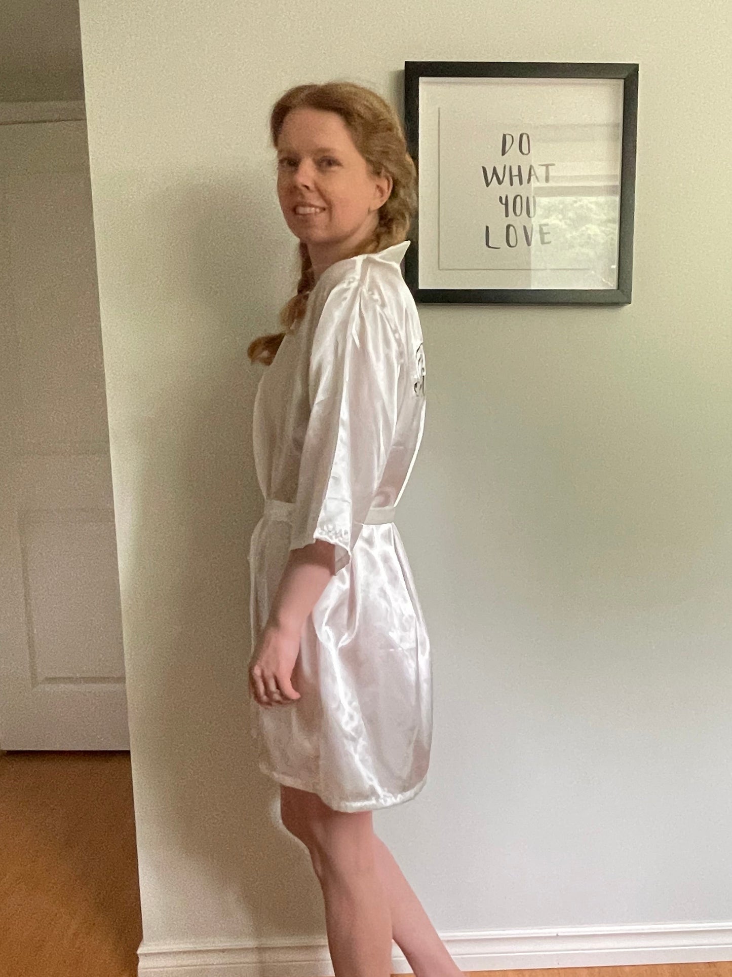 Bride White Satin Robe - XS to Medium