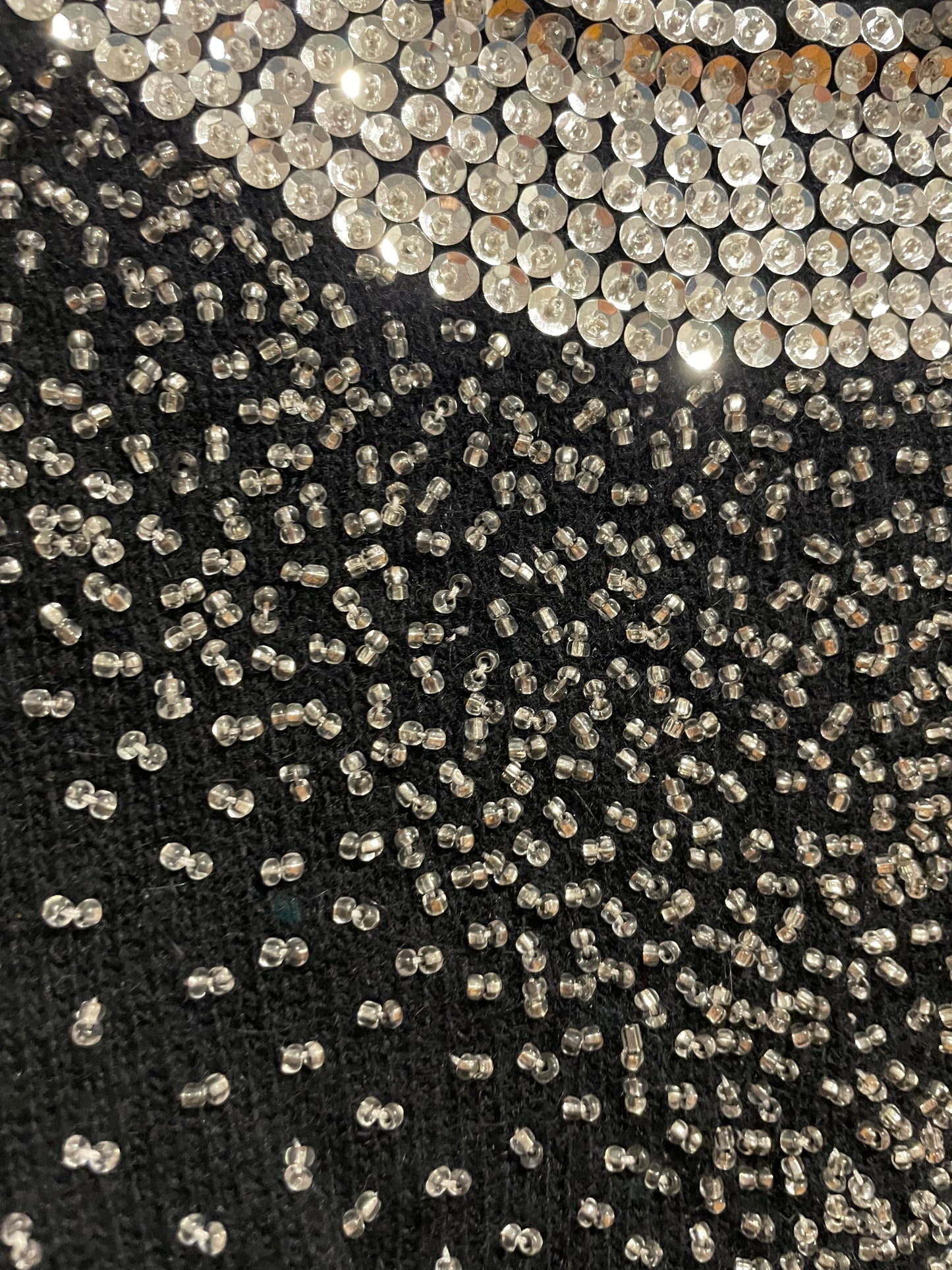 Rino Rossi Embellished Sequin Black Wool-Blend Sweater – Medium