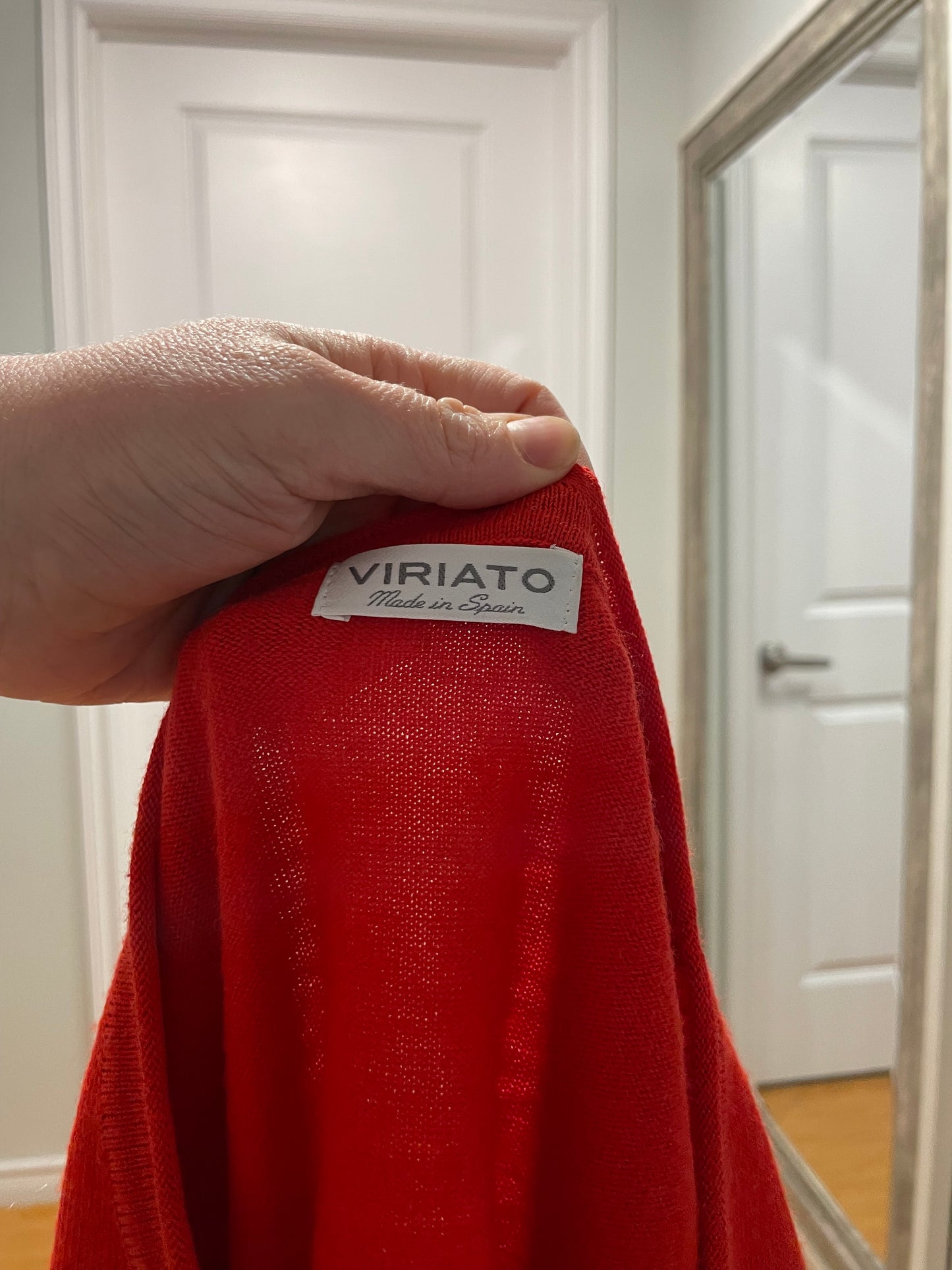 Viriato Red Wool-Blend Lightweight Knit Sweater – Small