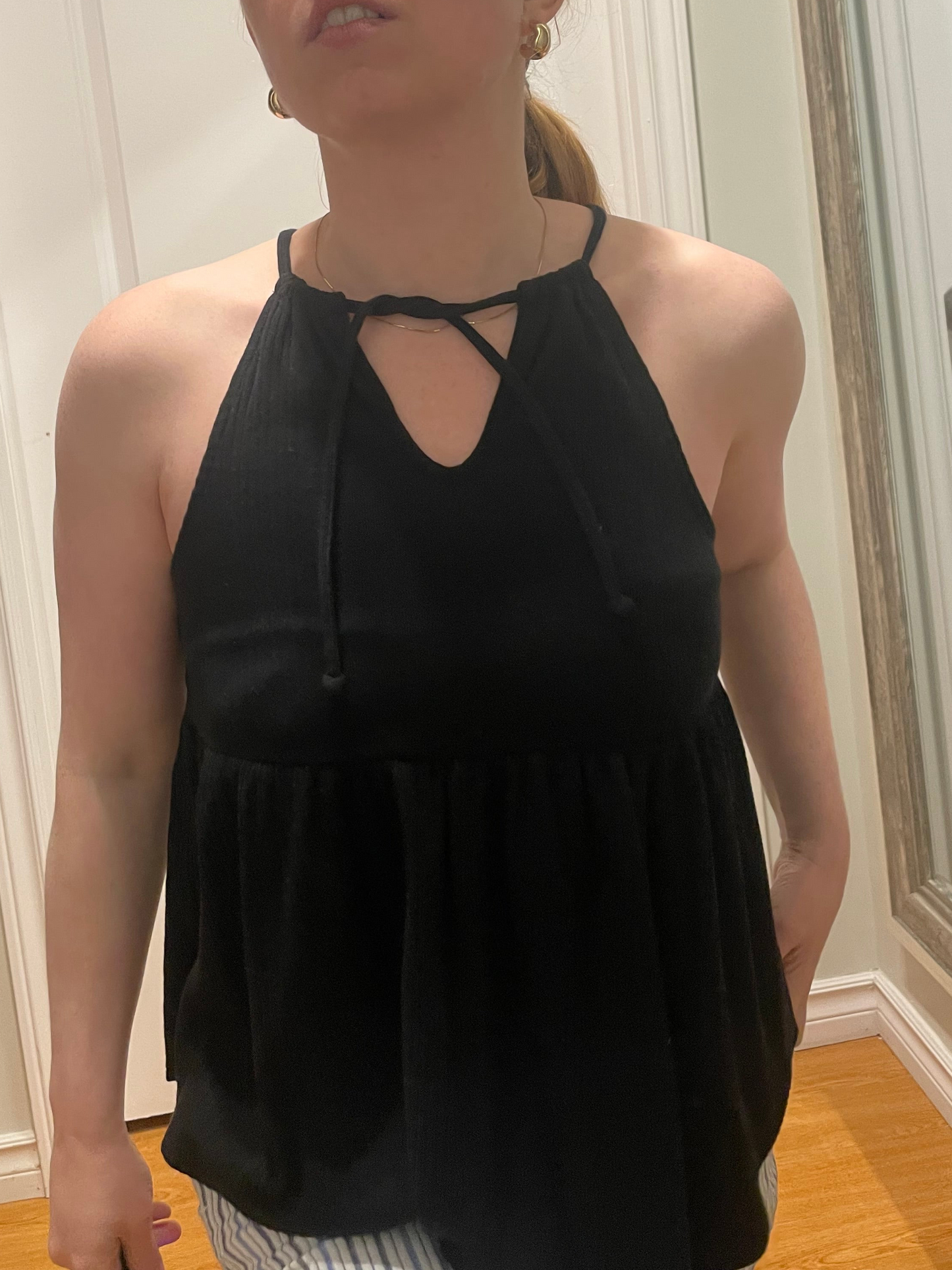 Black Sleeveless Reversible Babydoll Tank - Small to Large