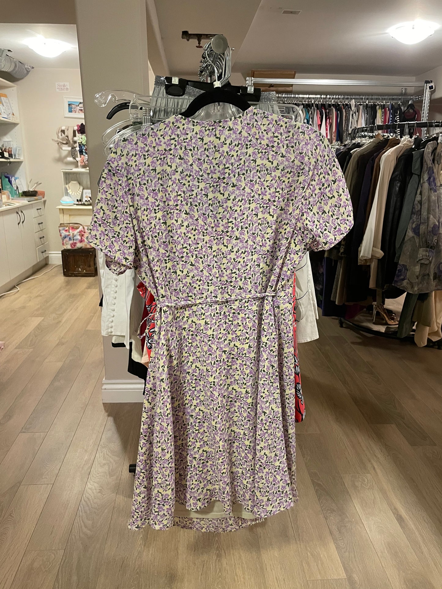 Vero Moda Purple Floral Wrap Dress – Size M