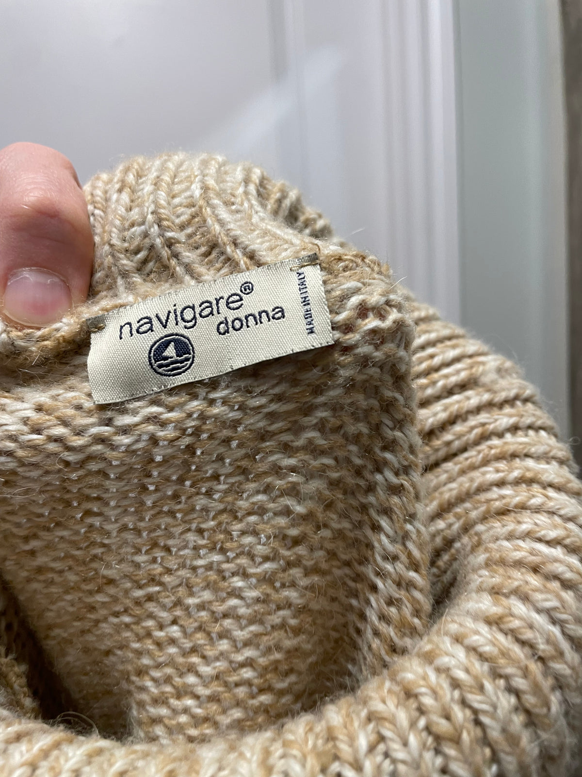 Navigare Donna Oatmeal Wool & Alpaca-Blend Turtleneck Sweater - M/L