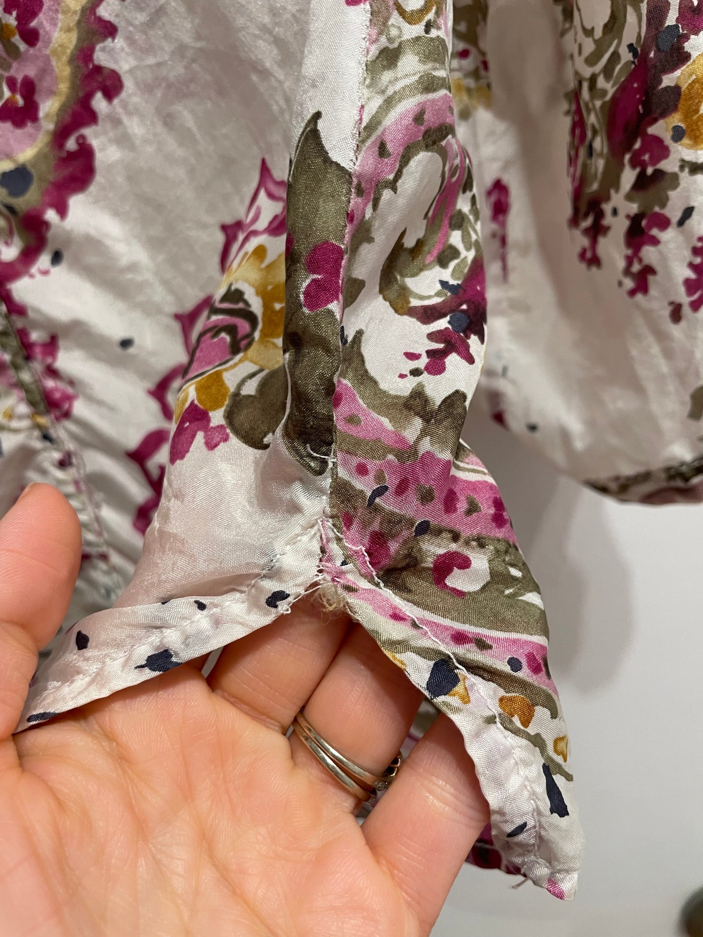 Massimo Dutti 100% Silk Multicolour Washed Paisley Blouse – Medium