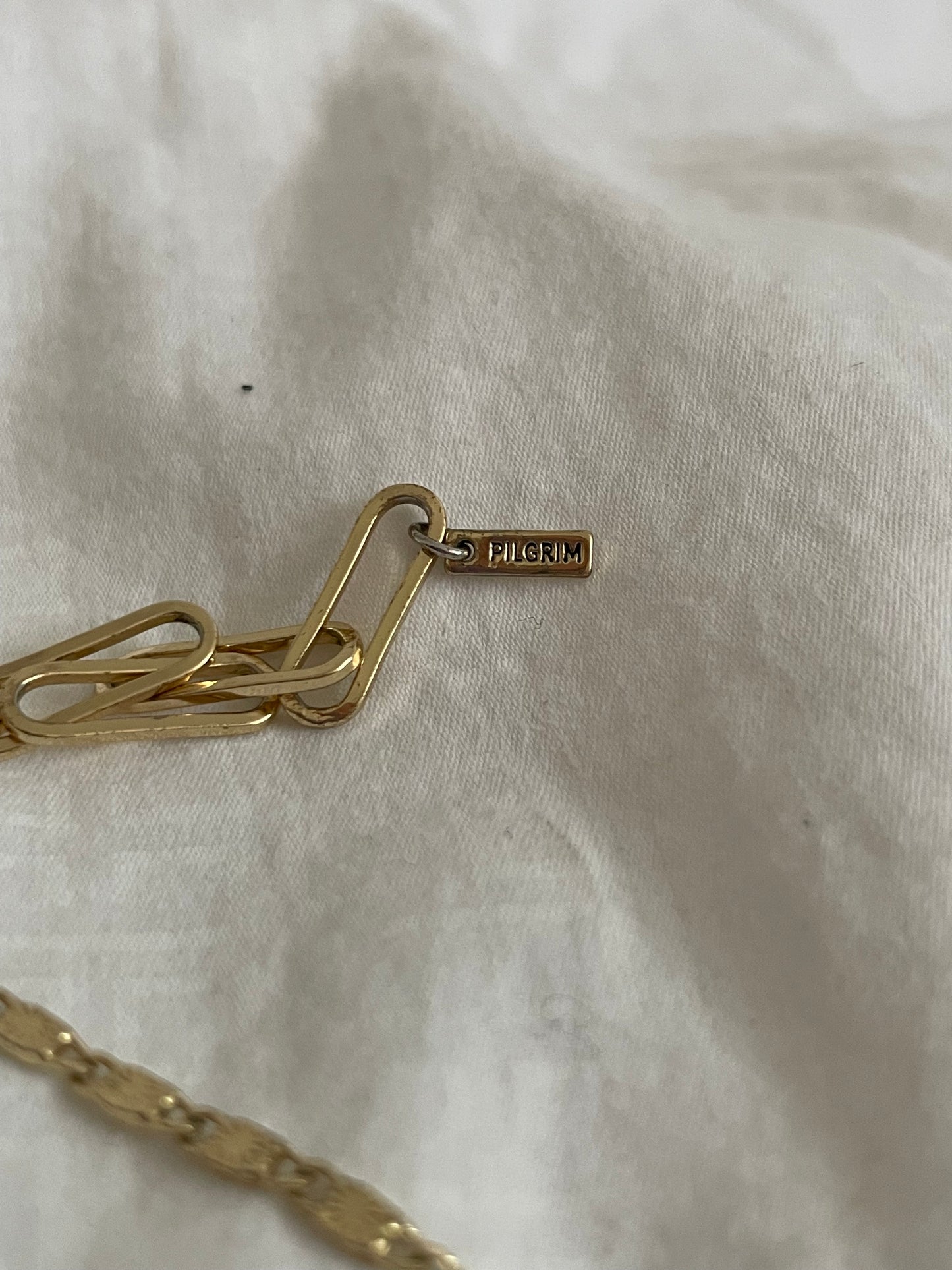 PILGRIM Gold Tone Mixed Link Y-Necklace