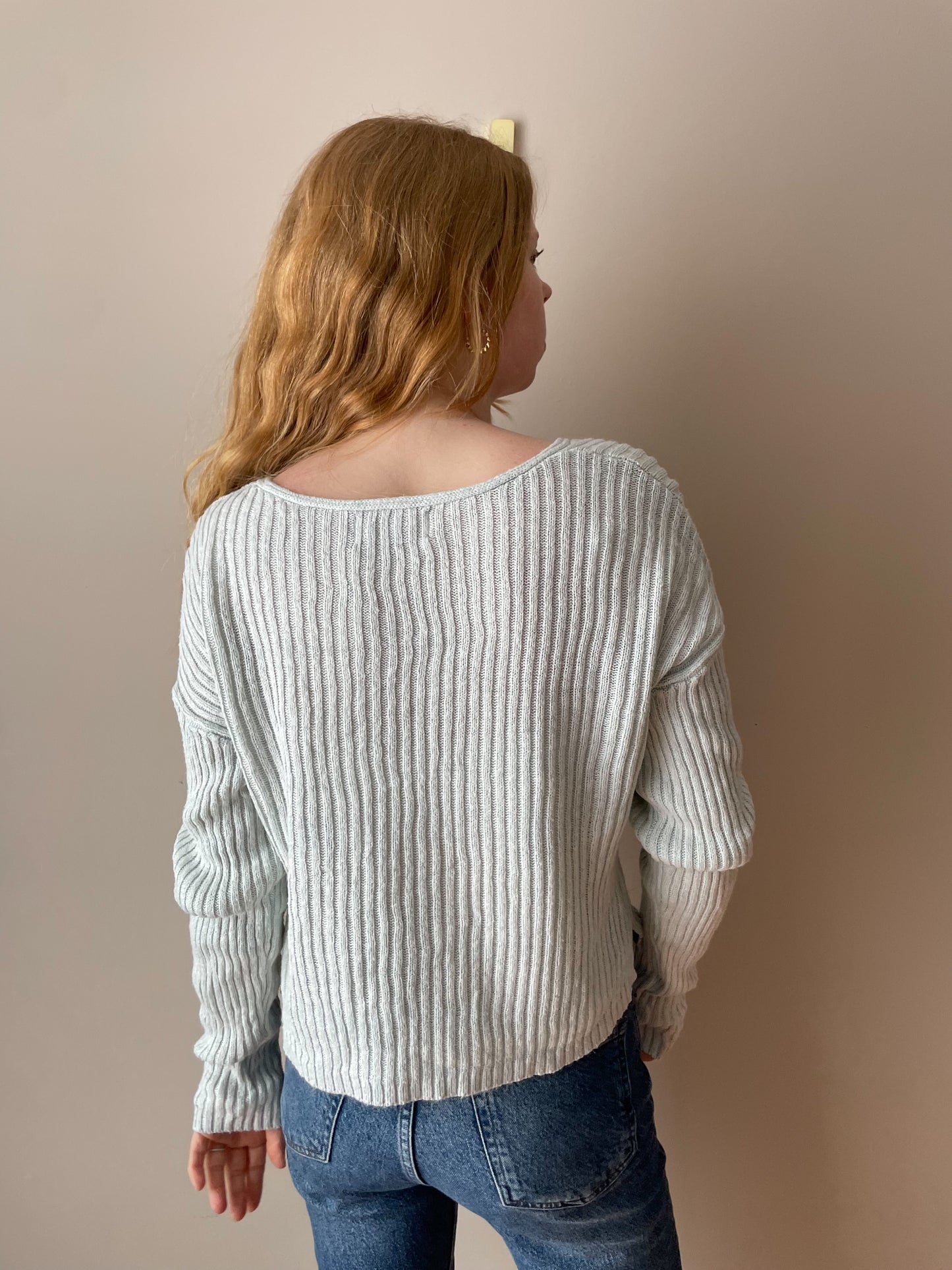 NOBO Baby Blue Cropped Knit Sweater - Large