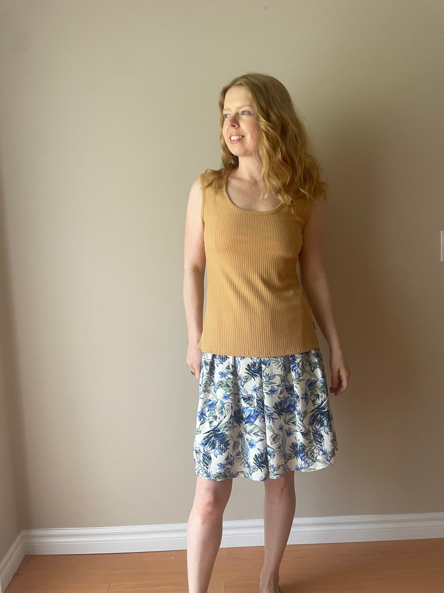 Buffalo David Bitton Camel Ribbed Sleeveless Tank – L