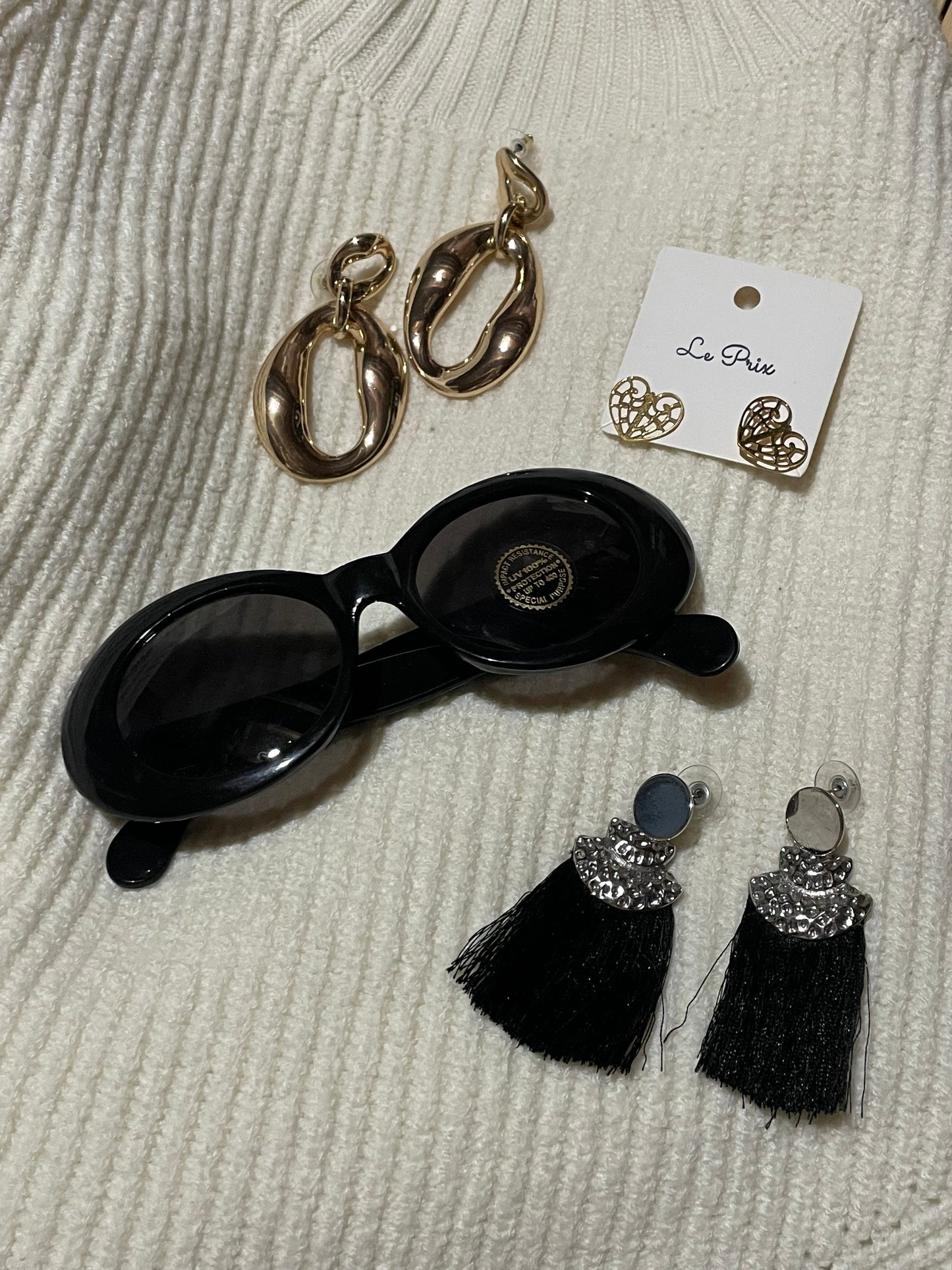 Black Tassel Drop Earrings