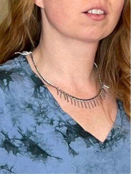 Silver Bar Dangle Necklace