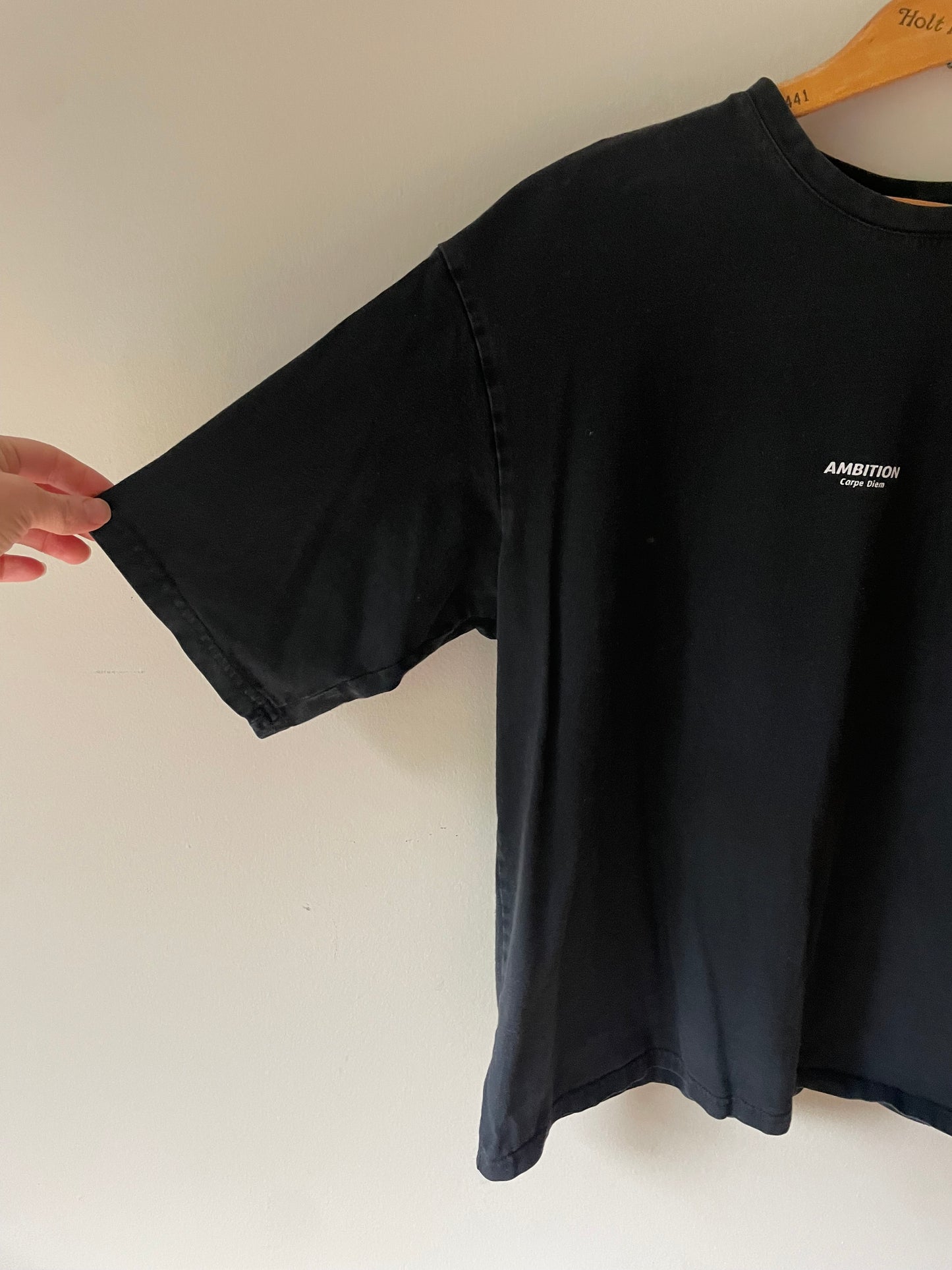 Adika Black “Ambition Carpe Diem” Oversized T-Shirt – Size Small