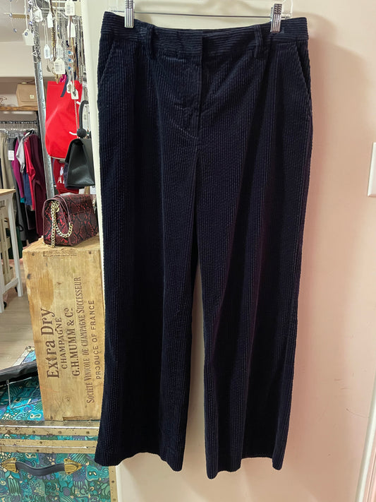 COACH Navy Cotton Corduroy Wide Leg Pants - Size 8