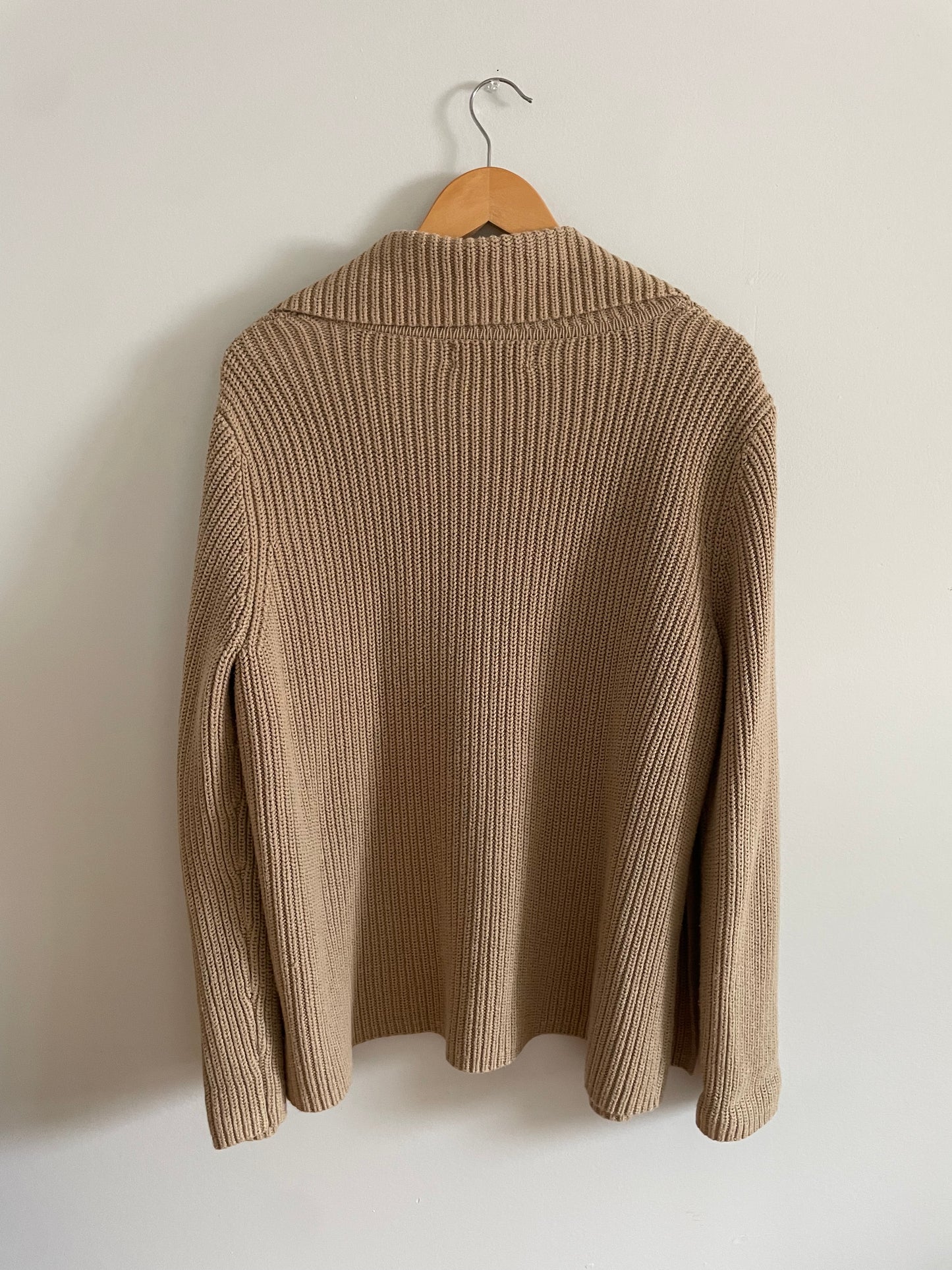 Jones New York Signature Tan Ribbed Knit Open Cardigan Sweater – XL