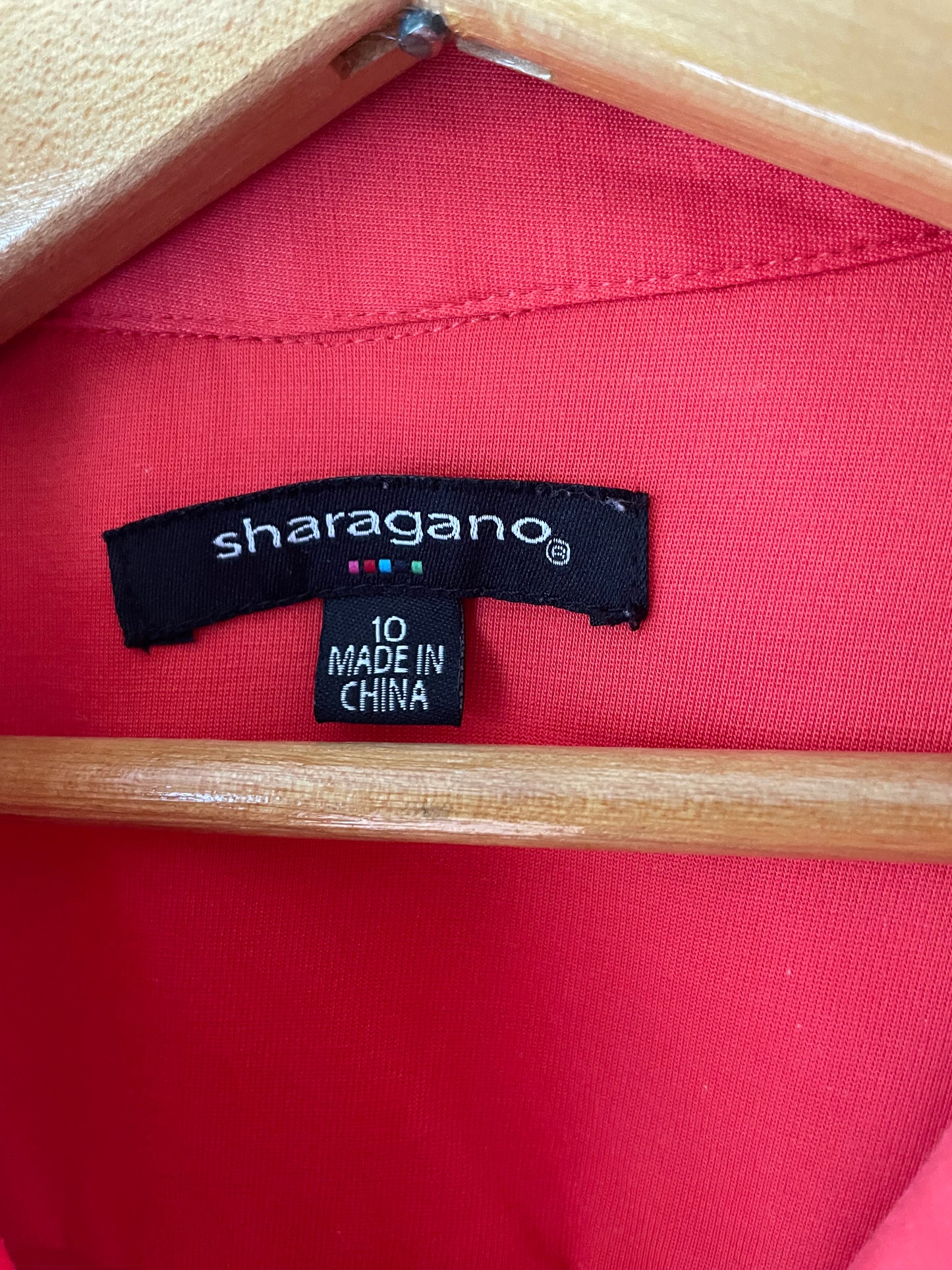 Sharagano Red Utility Belted Sleeveless Dress – Size 10