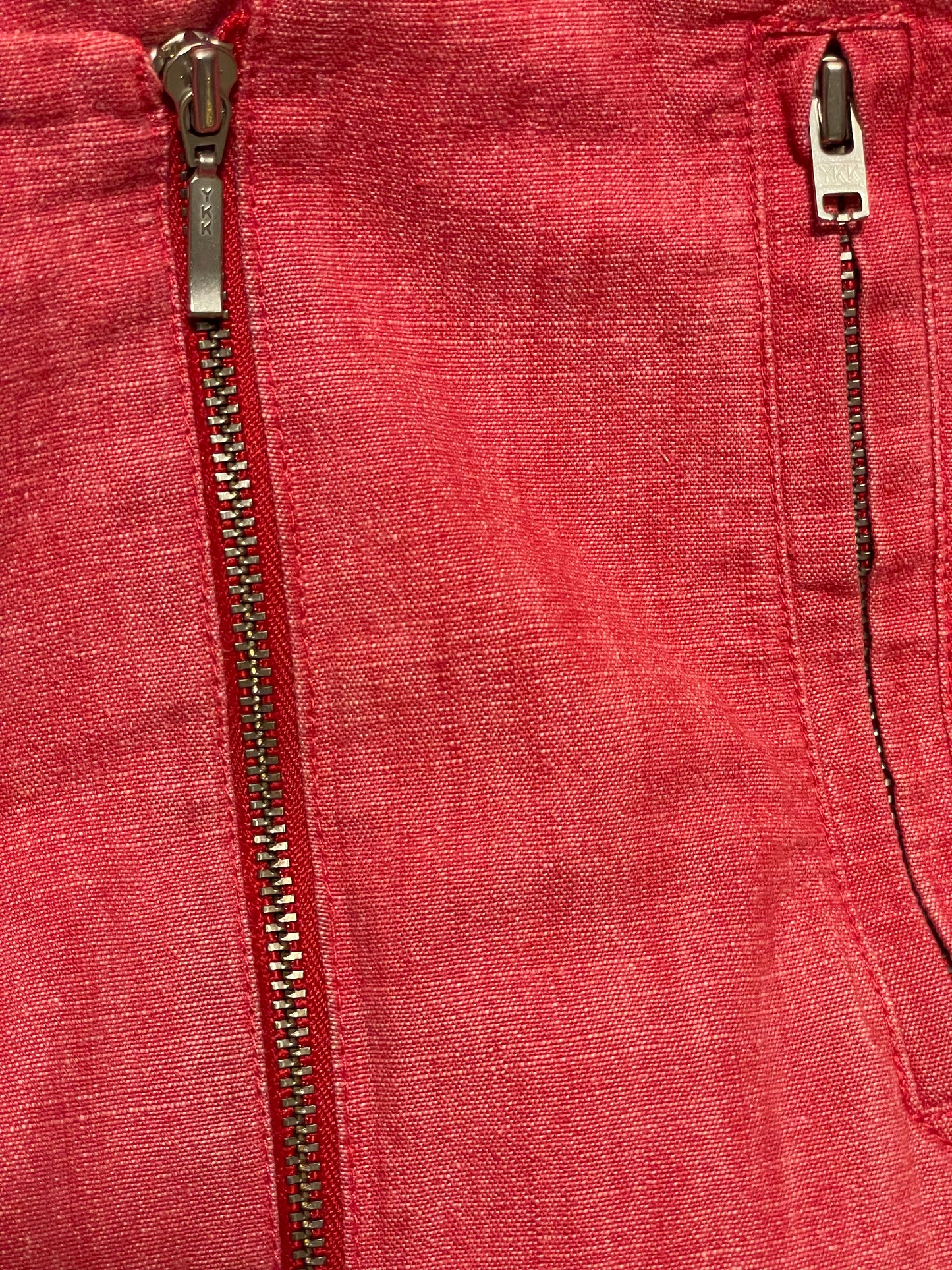 Armand Basi Red Linen Zip Skirt – Made in Spain – Size Medium