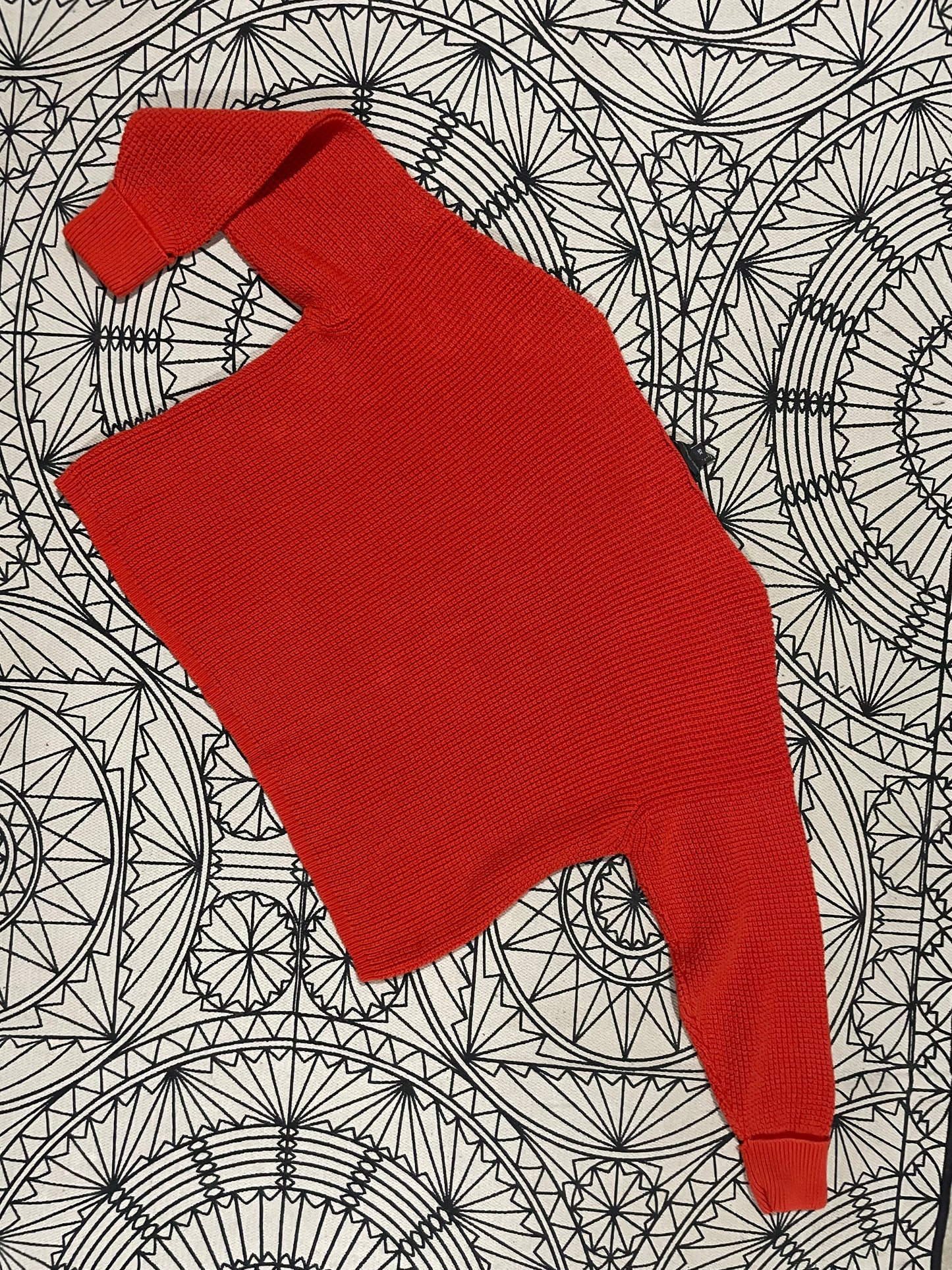 French Connection Red-Orange 100% Cotton Boxy Sweater – XS/S/M