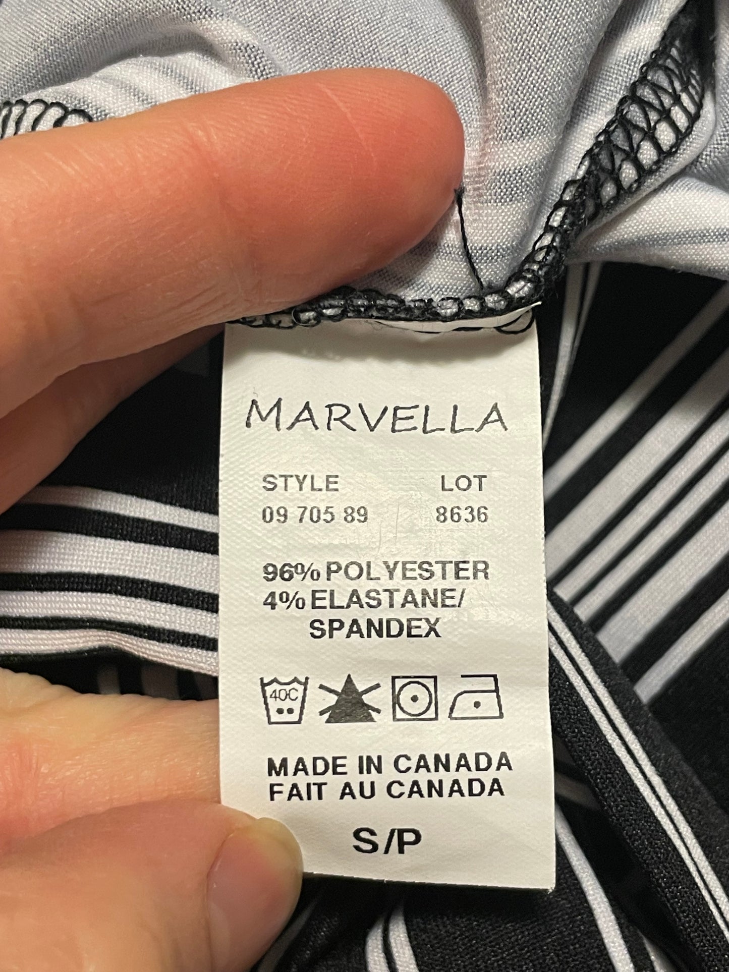 Marvella Black & White Striped Wide-Leg Pants – Size Small/Medium