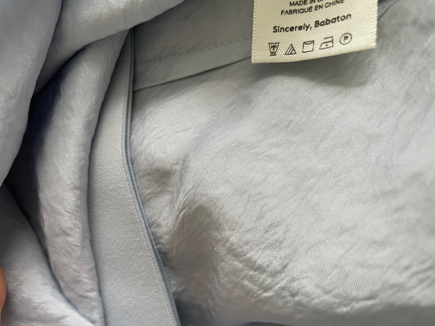 Babaton Pale Blue Silver Slip Skirt – Size 12