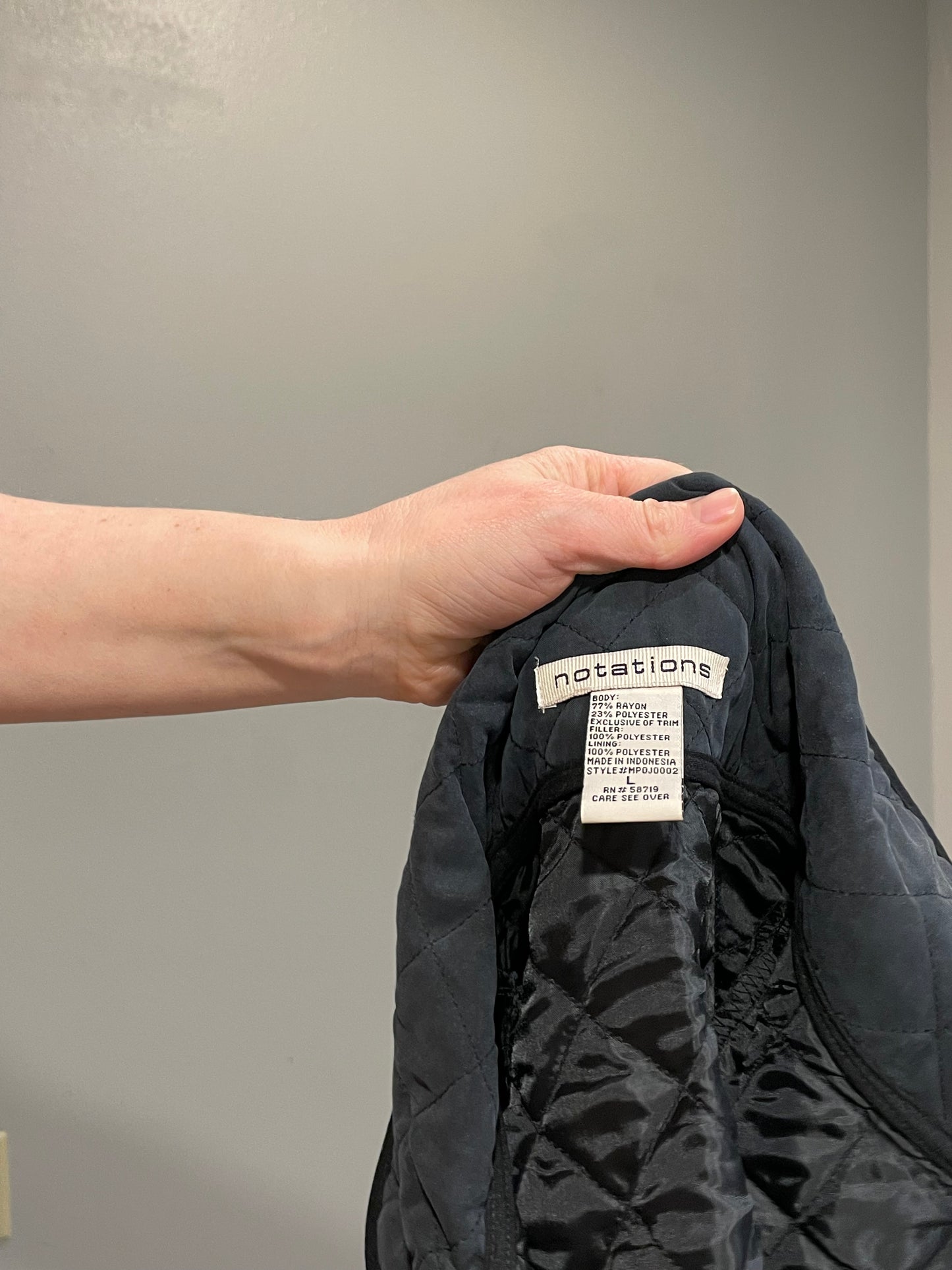 Notations Black Quilted Field Jacket – Large