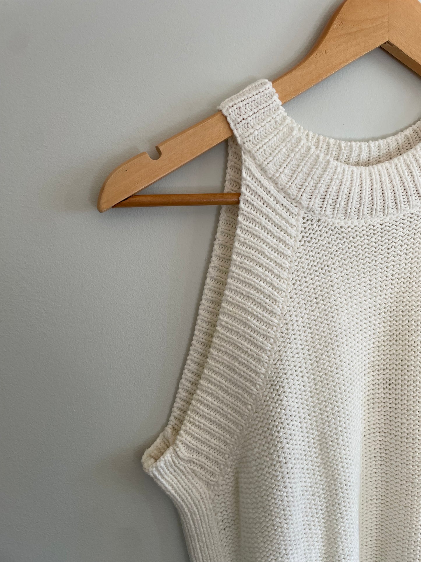 RETROD Ivory Knit Sleeveless Sweater Tank – Medium