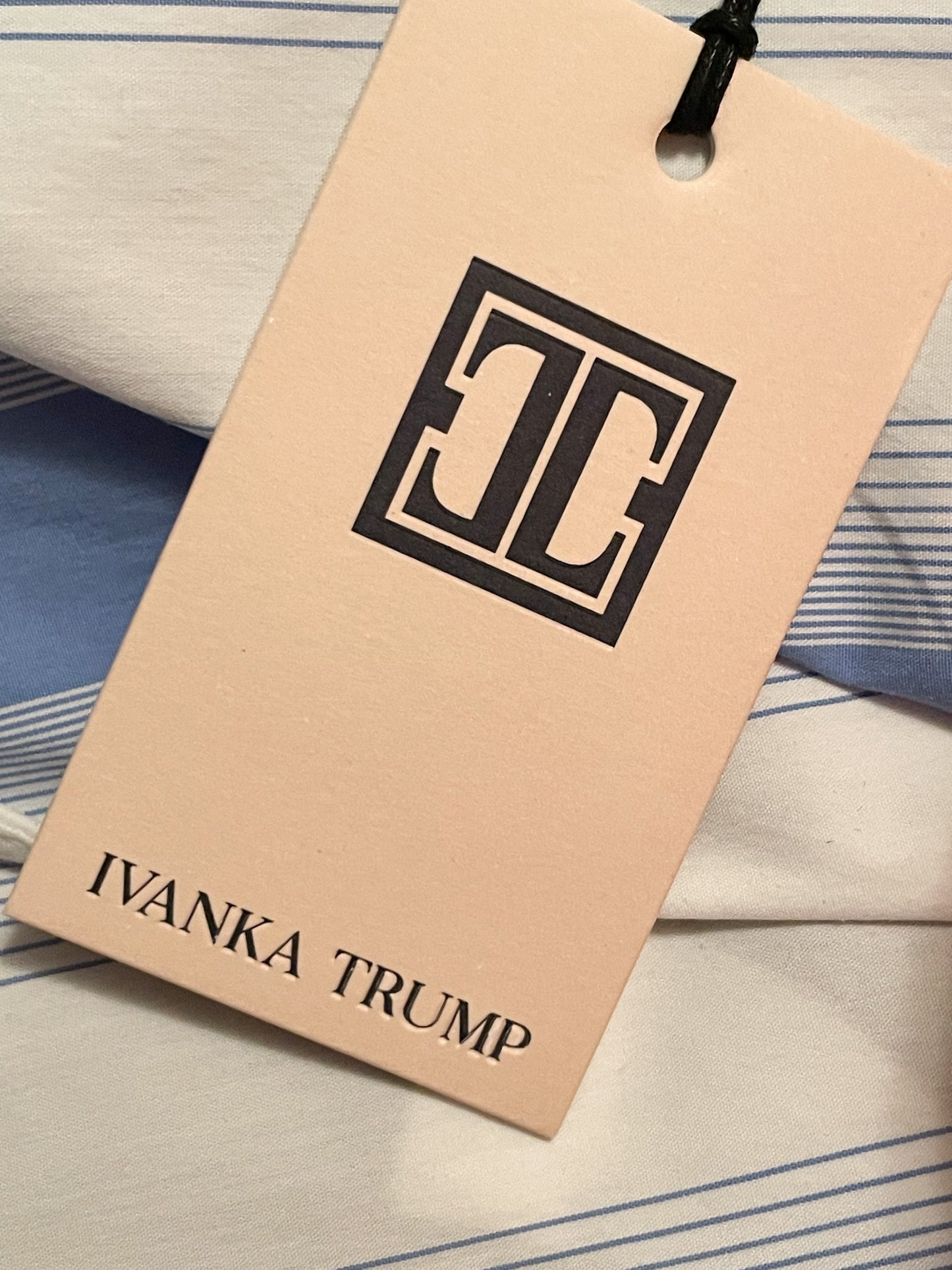 Ivanka Trump Blue & White Striped Fit-and-Flare Wrap Dress NWT - Size 10