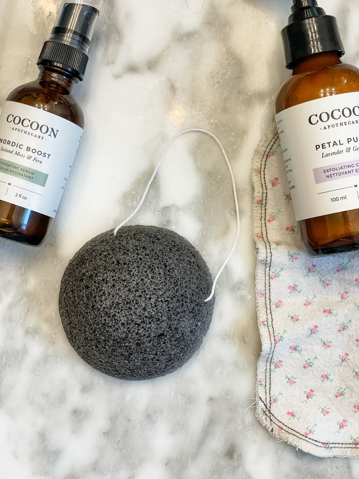 Charcoal Konjac Sponge - Organic, Vegan + Biodegradable