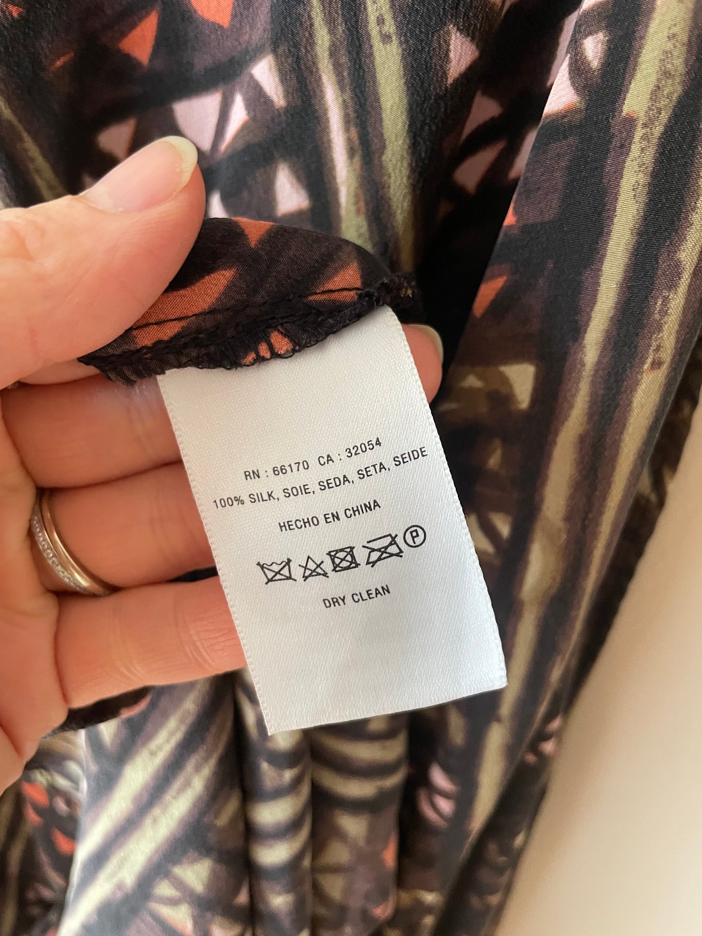 Anthropologie Black Multi Abstract 100% Silk Handkerchief Hem Dress – Size Medium