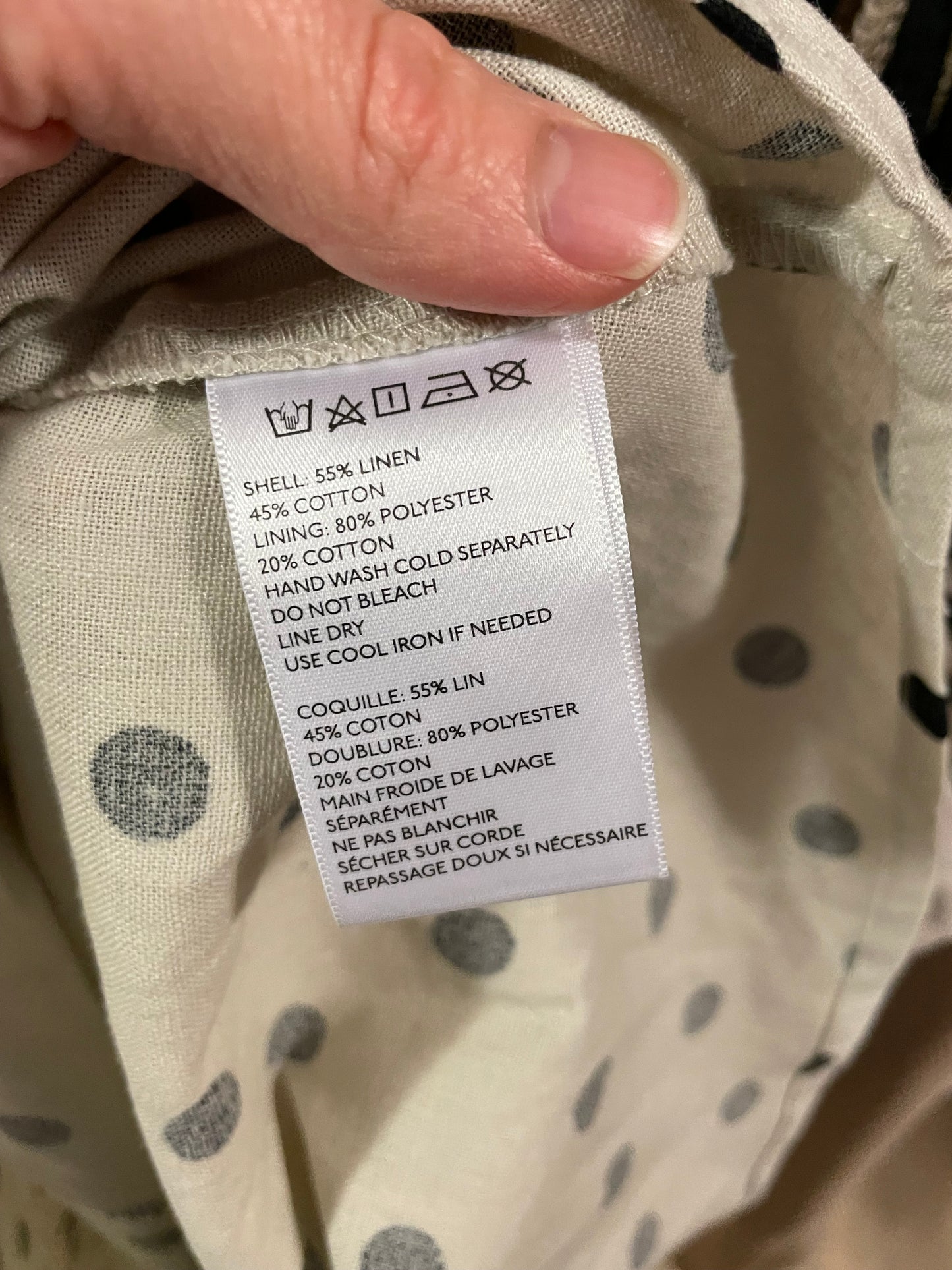 COPE Polka Dot Linen-Blend Dress – Size Small