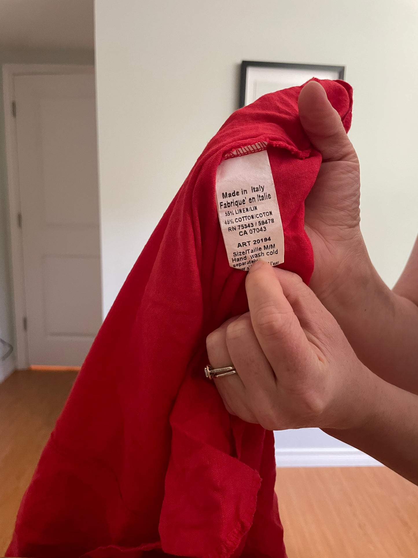 Terzo Millennio Red Italian Linen Shift Dress – Medium