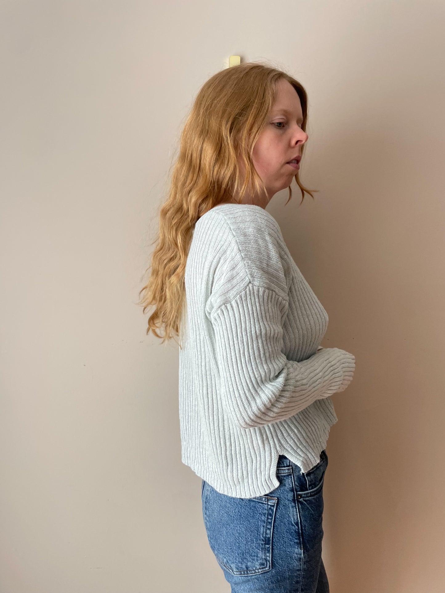 NOBO Baby Blue Cropped Knit Sweater - Large